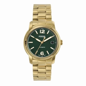 Fossil Green Dial And Gold Stainless Steel Strap Women Watch ME3235