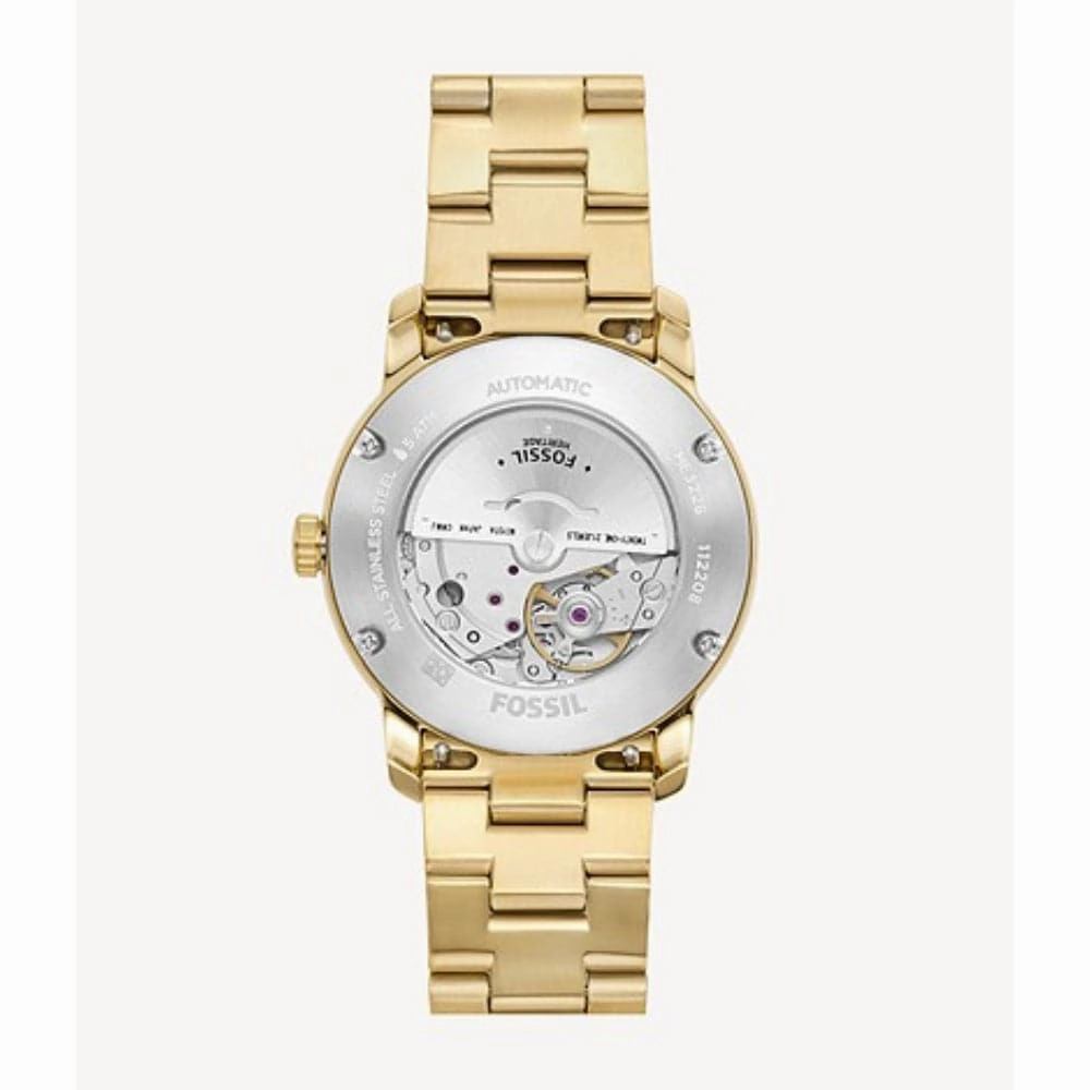 Fossil Green Dial And Gold Stainless Steel Strap Women Watch ME3235