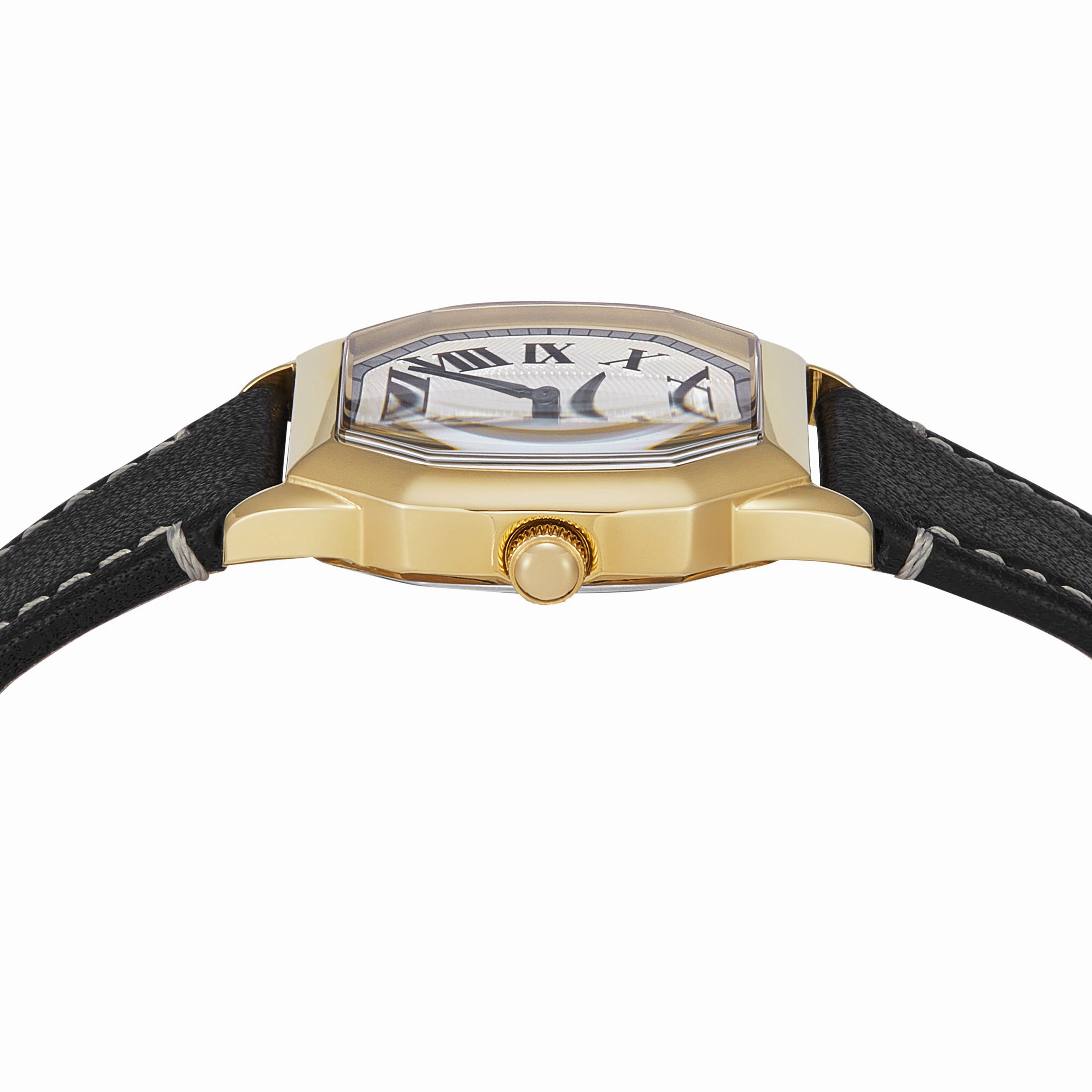 Fossil Harlow Three-Hand Black Leather Strap Watch ES5404