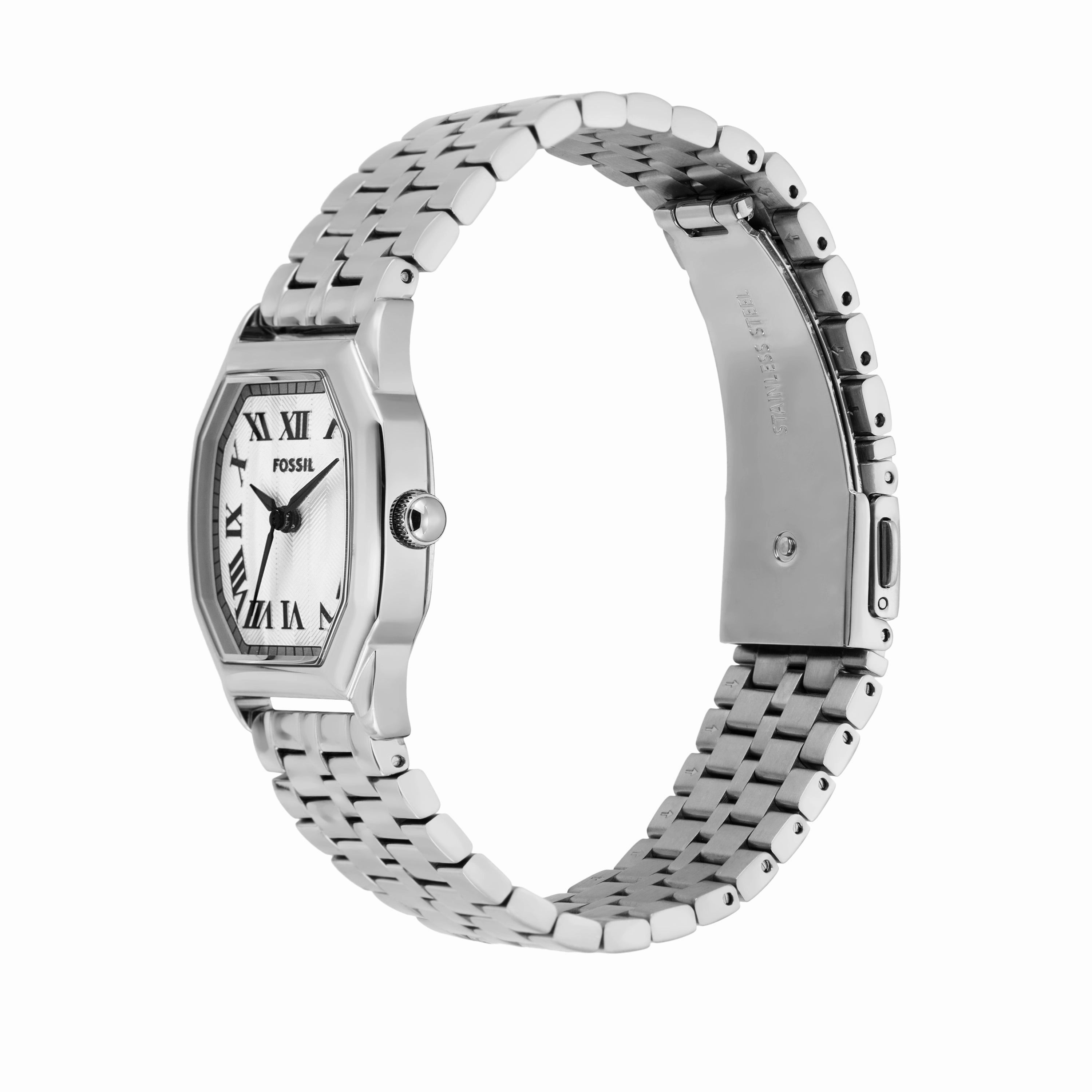 Fossil Harlow Three-Hand Cream Dial Stainless Steel Watch ES5363