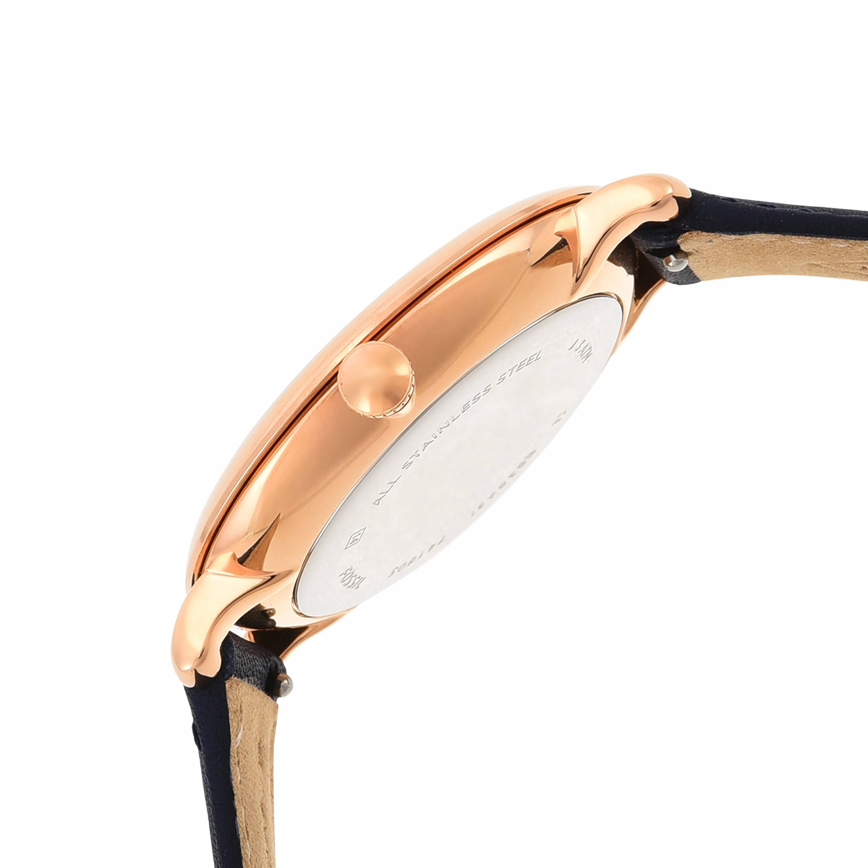 Fossil Jacqueline Rose-Gold & Navy Leather Women's Watch
