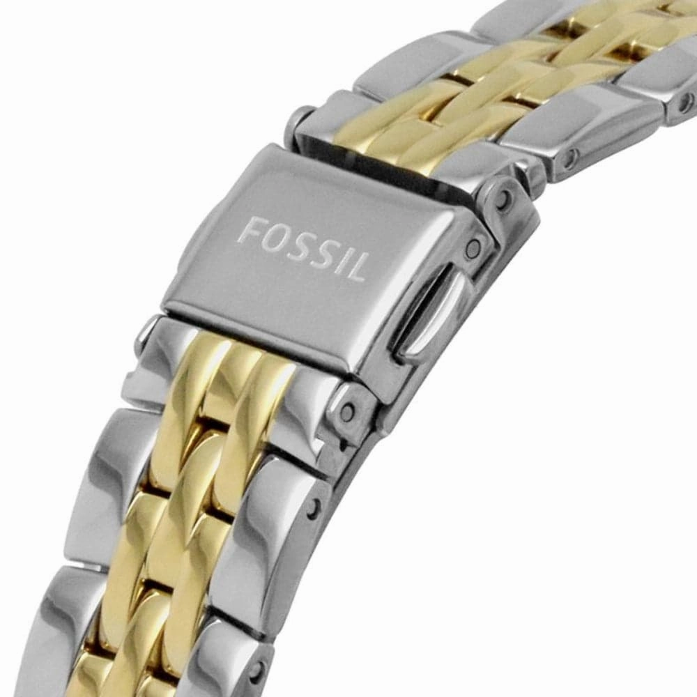Fossil Jacqueline White Dial With Two-Tone Stainless Steel Strap Women Watch ES5166P