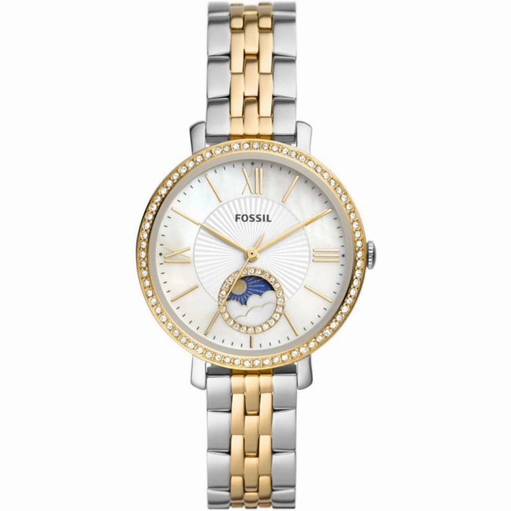 Fossil Jacqueline White Dial With Two-Tone Stainless Steel Strap Women Watch ES5166P