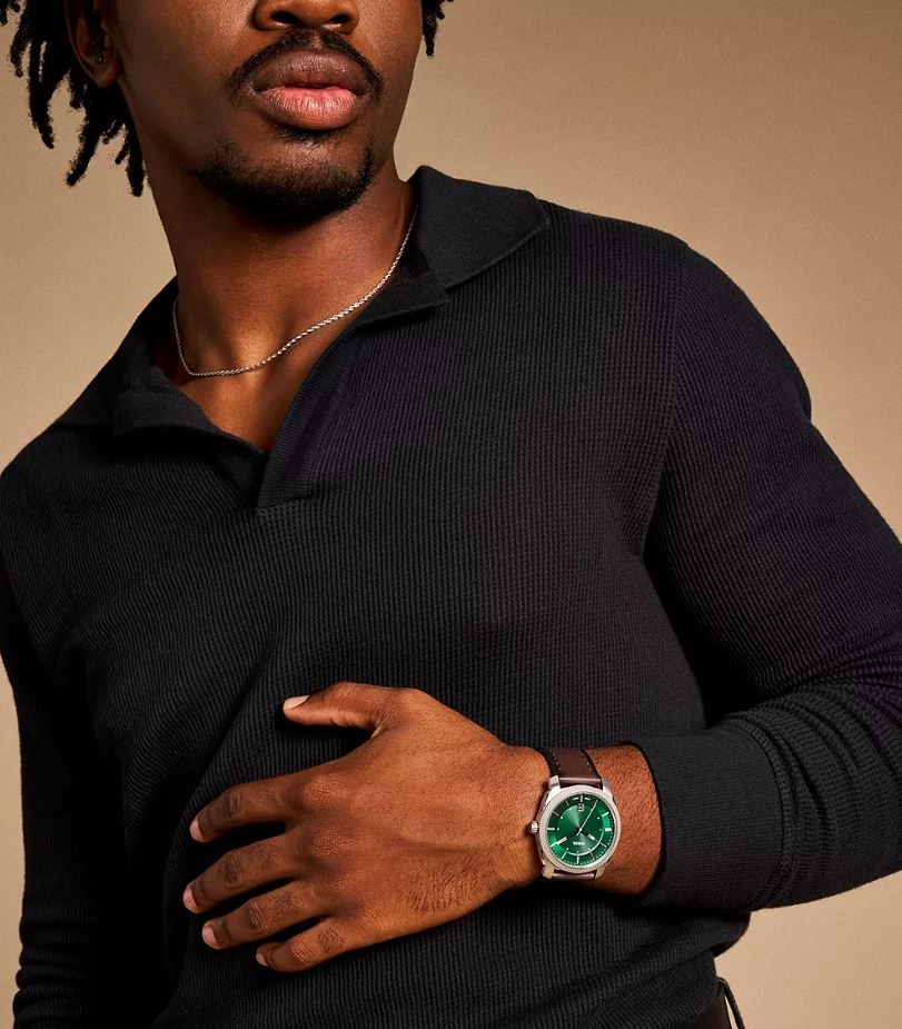 Fossil Machine Brown Leather Strap Green Dial Watch FS6085