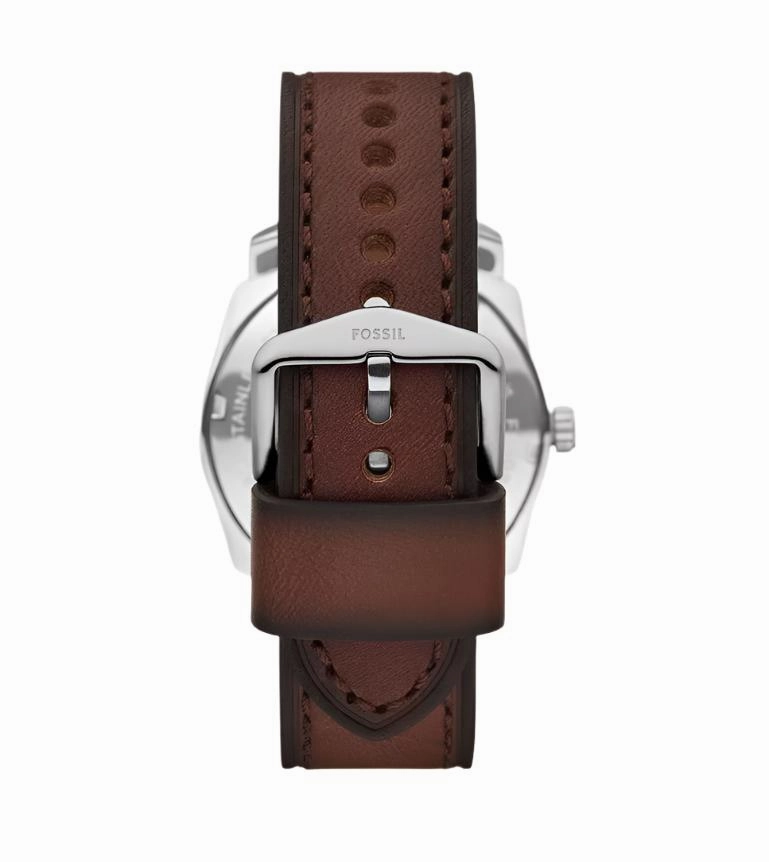 Fossil Machine Brown Leather Strap Green Dial Watch FS6085