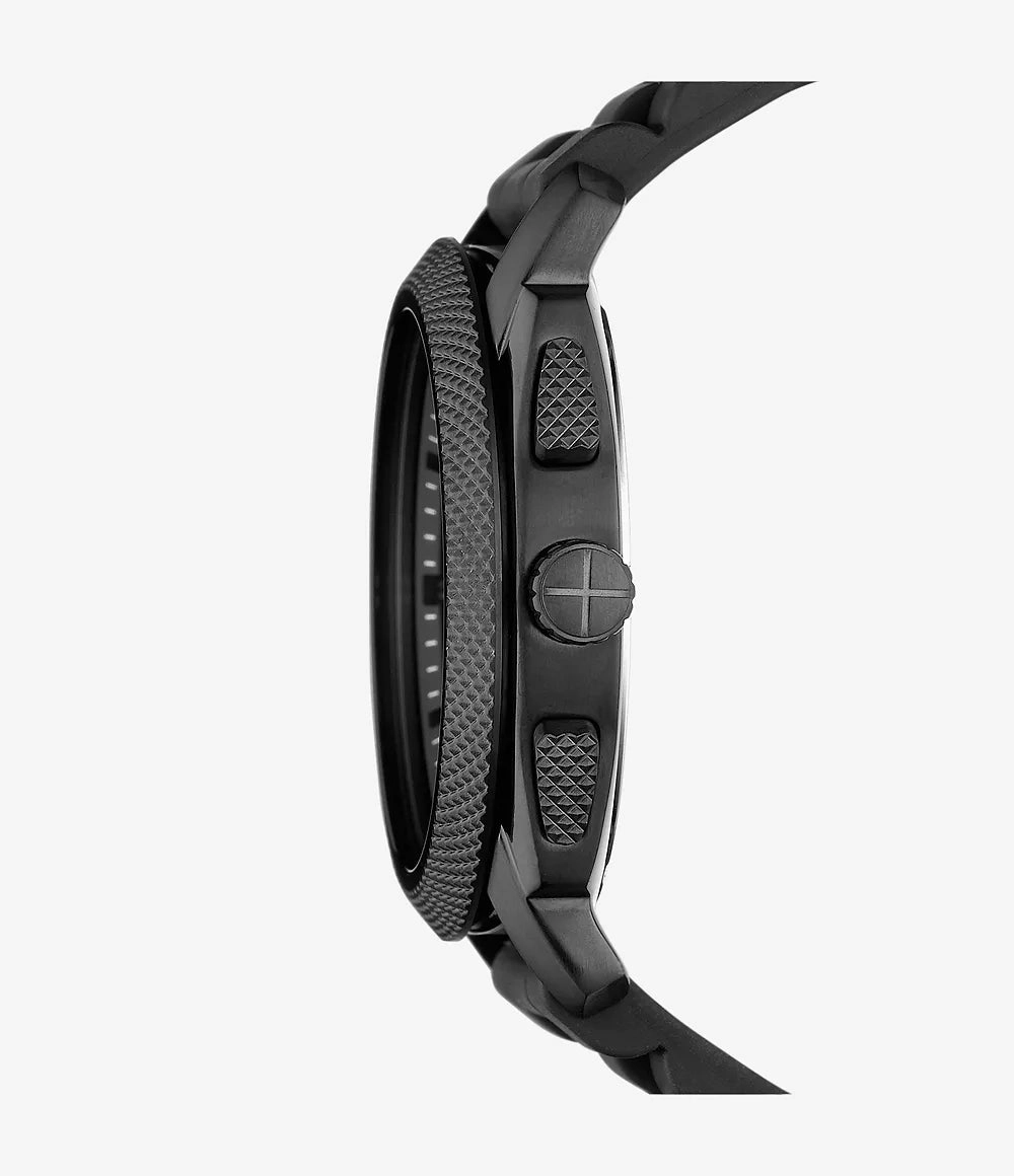 Fossil Machine Chronograph Black Dial and Silicone Strap Mens Watch FS4487