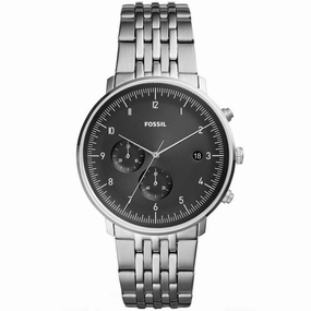 Fossil Men's Chronograph Watch - Chase Timer Black Dial Bracelet | FS5489