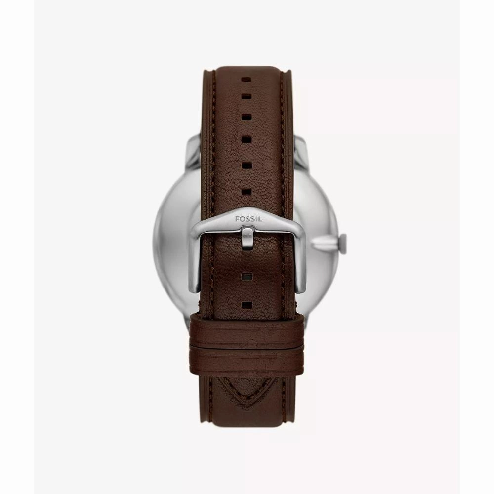 Fossil Minimalist Brown Leather Men's Watch and Bracelet Box Set FS6019SETP