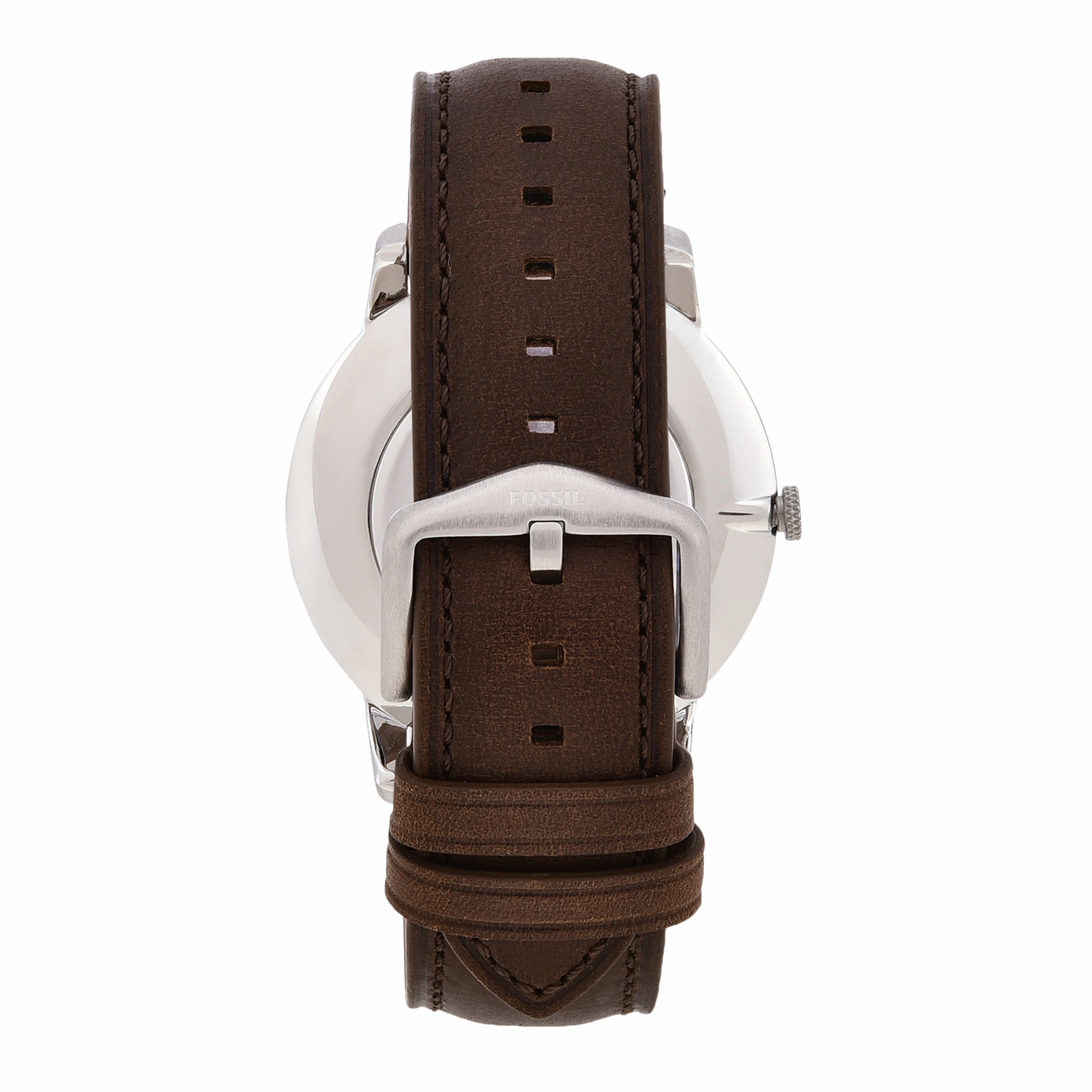 Fossil Minimalist Brown Leather Three-Hand Watch FS5439