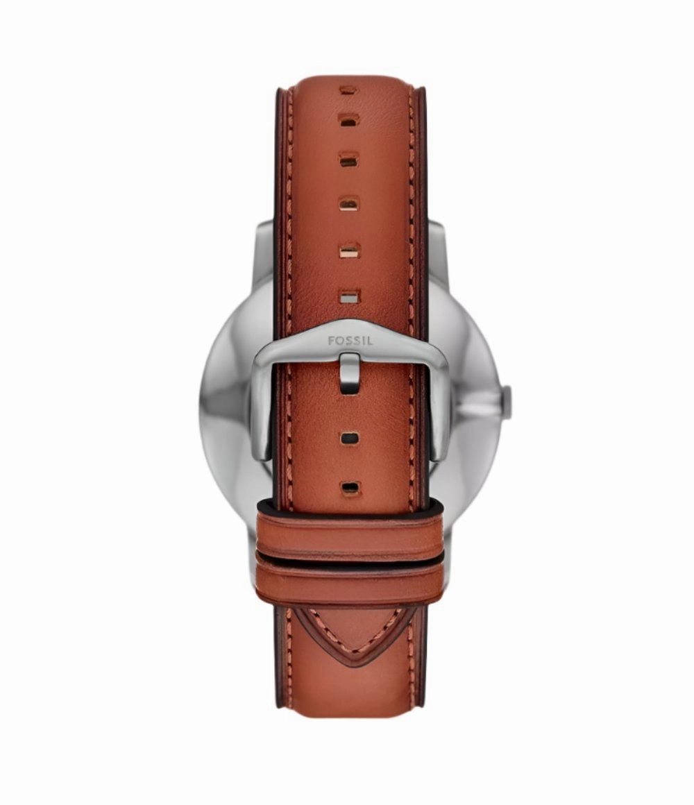 Fossil Minimalist Three-Hand Brown Leather Green Dial Watch FS6094