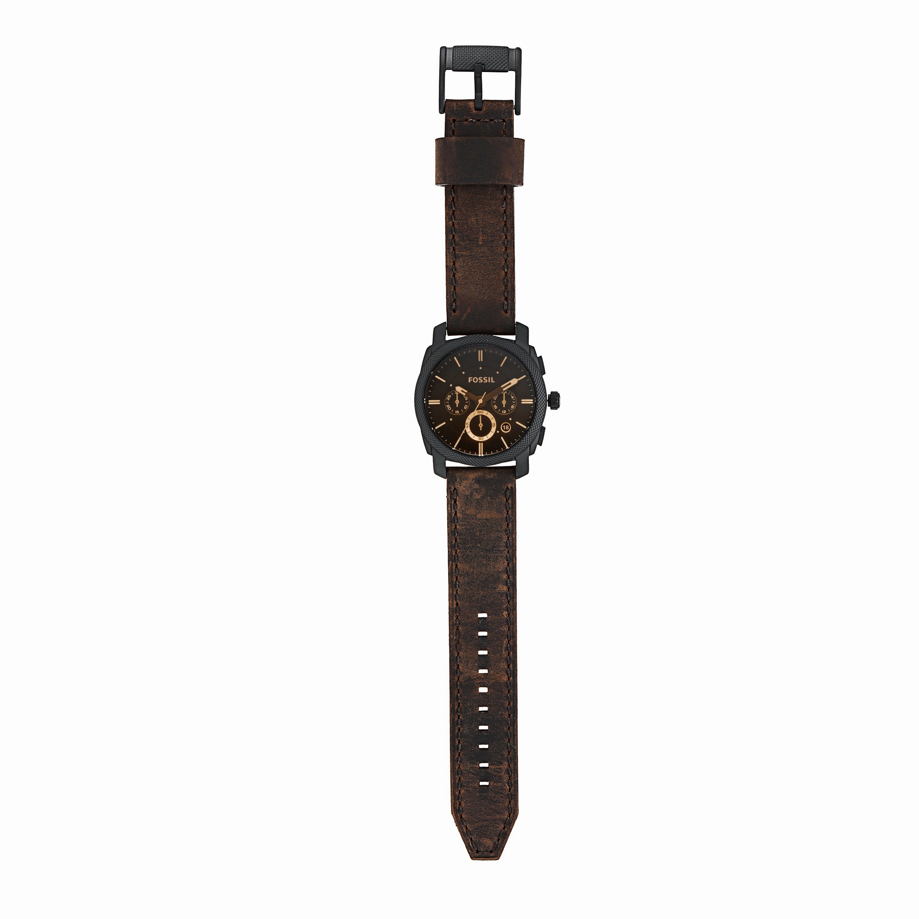 Fossil Modern Machine Chronograph Watch and Braided Leather Bracelet Set FS5251SET