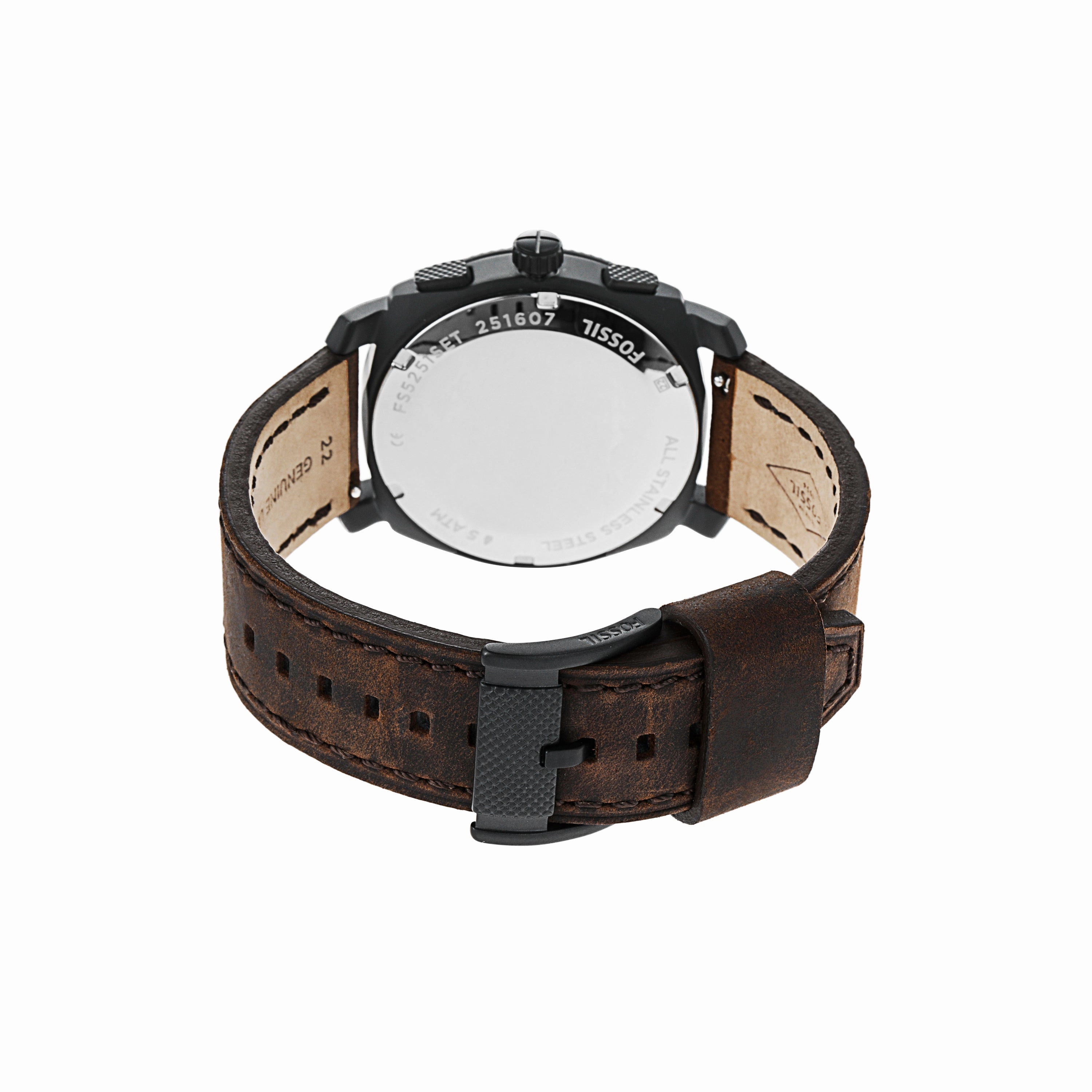 Fossil Modern Machine Chronograph Watch and Braided Leather Bracelet Set FS5251SET