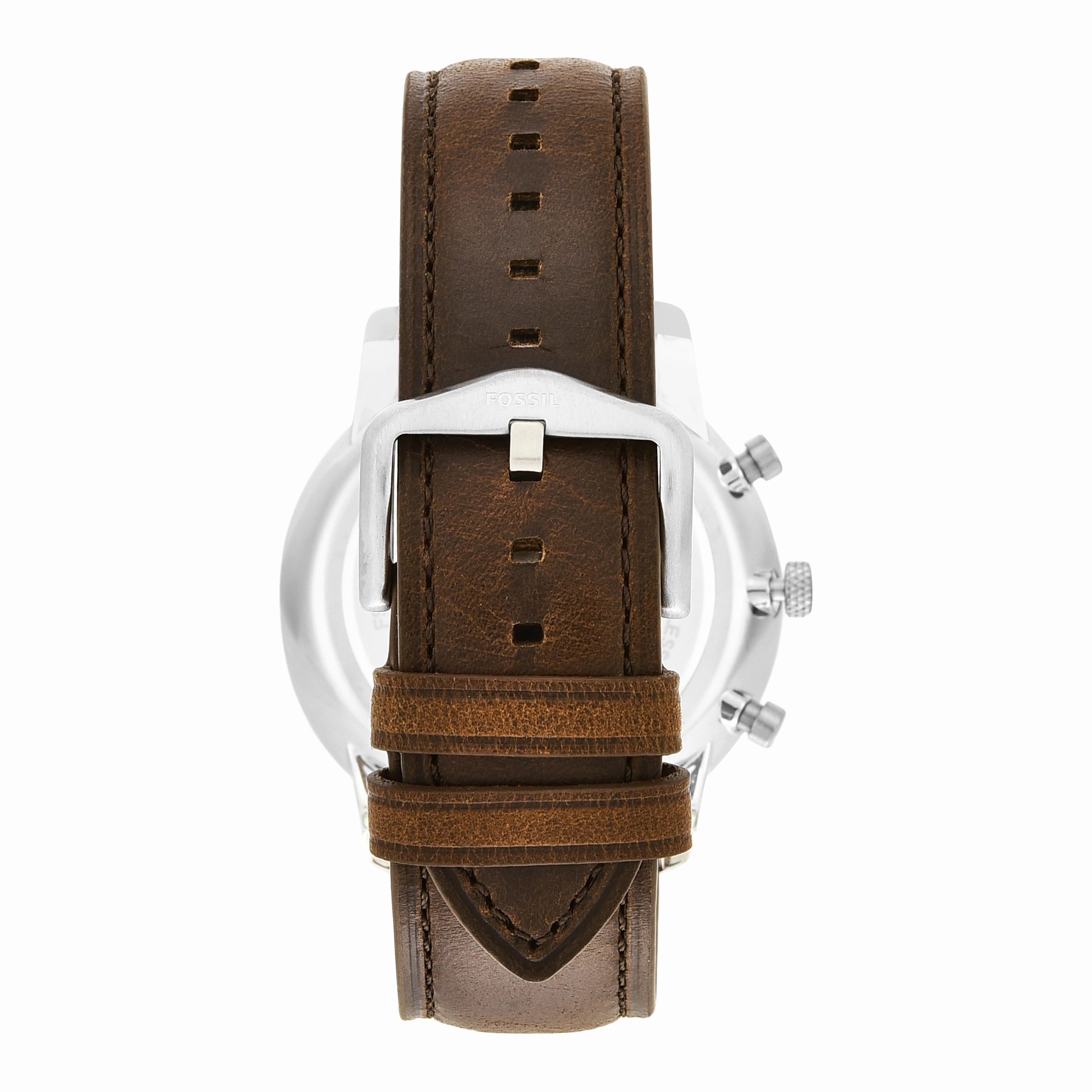 Fossil Neutra Chronograph Beige Dial Brown Leather Band Mens Watch FS5380