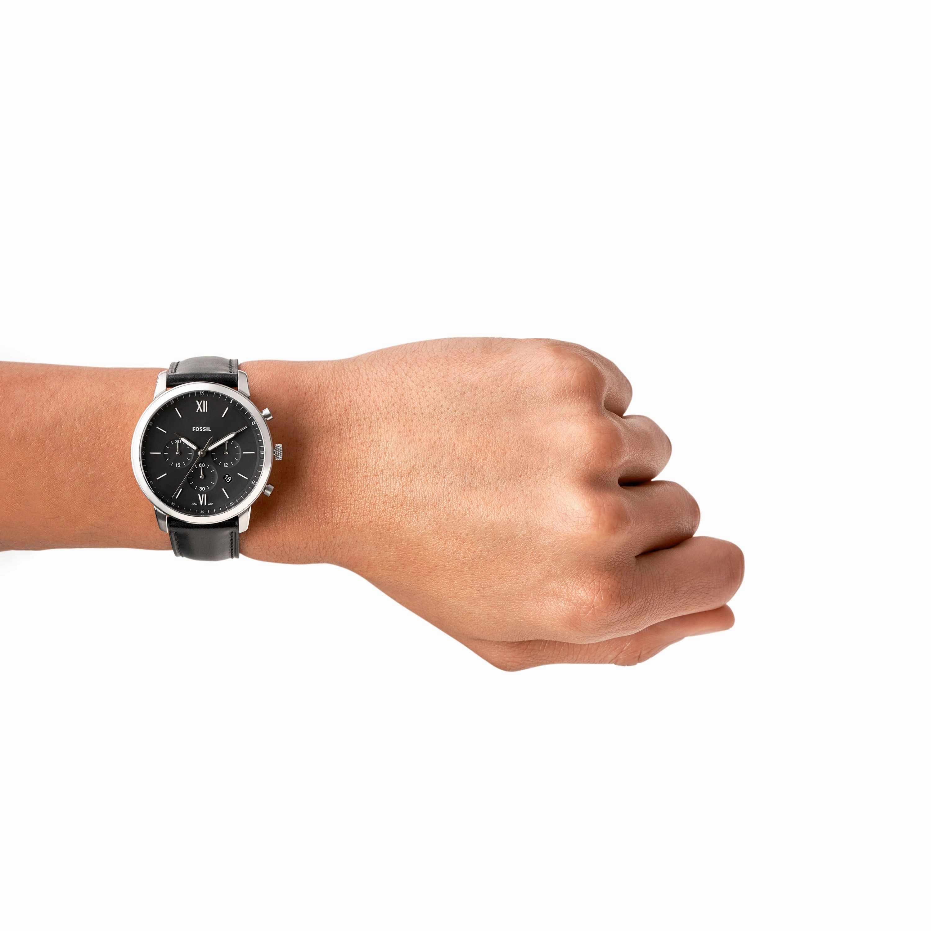 Fossil Neutra Chronograph Black Leather Watch FS5452