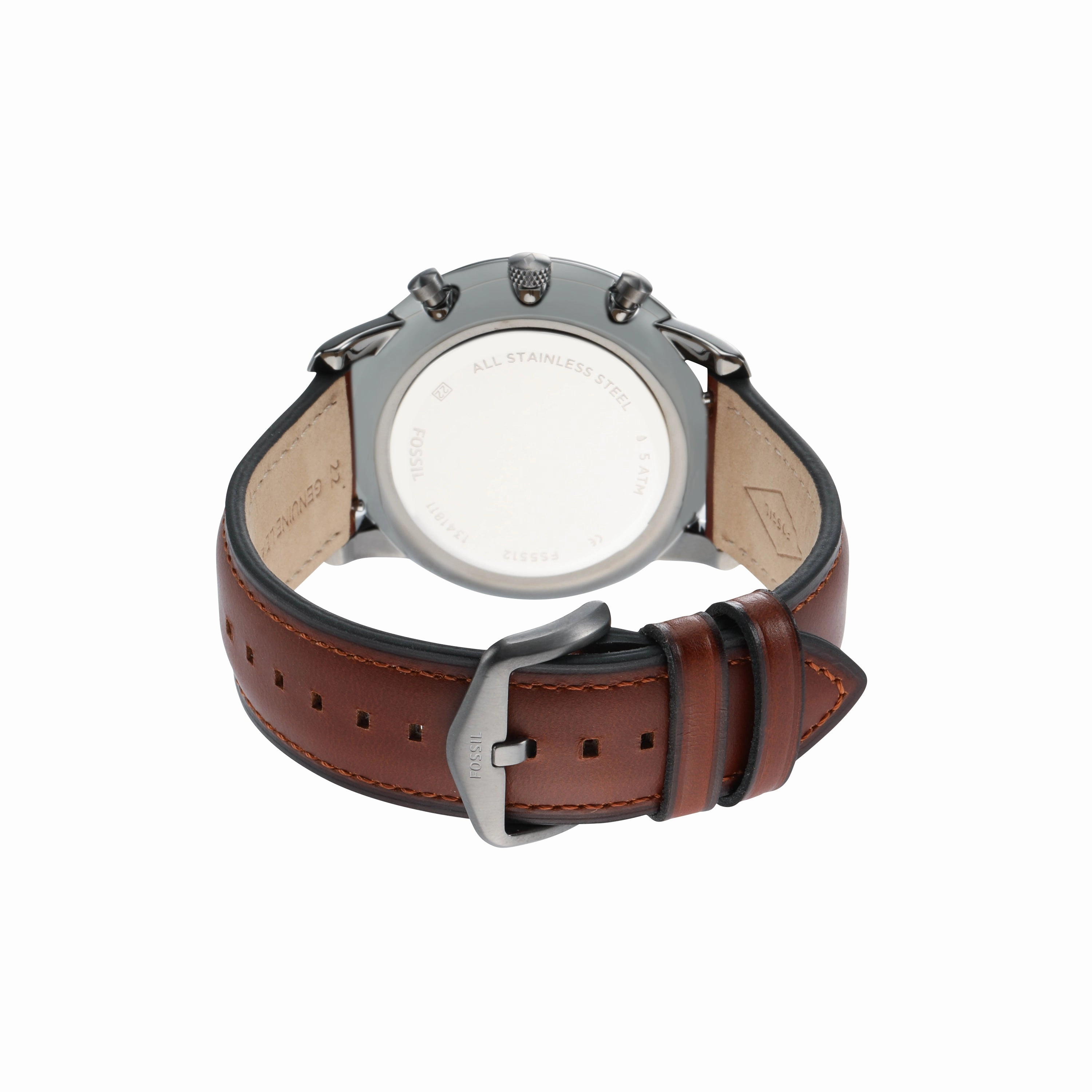 Fossil Neutra Chronograph Grey Dial with Brown Leather Strap Men's Watch FS5512