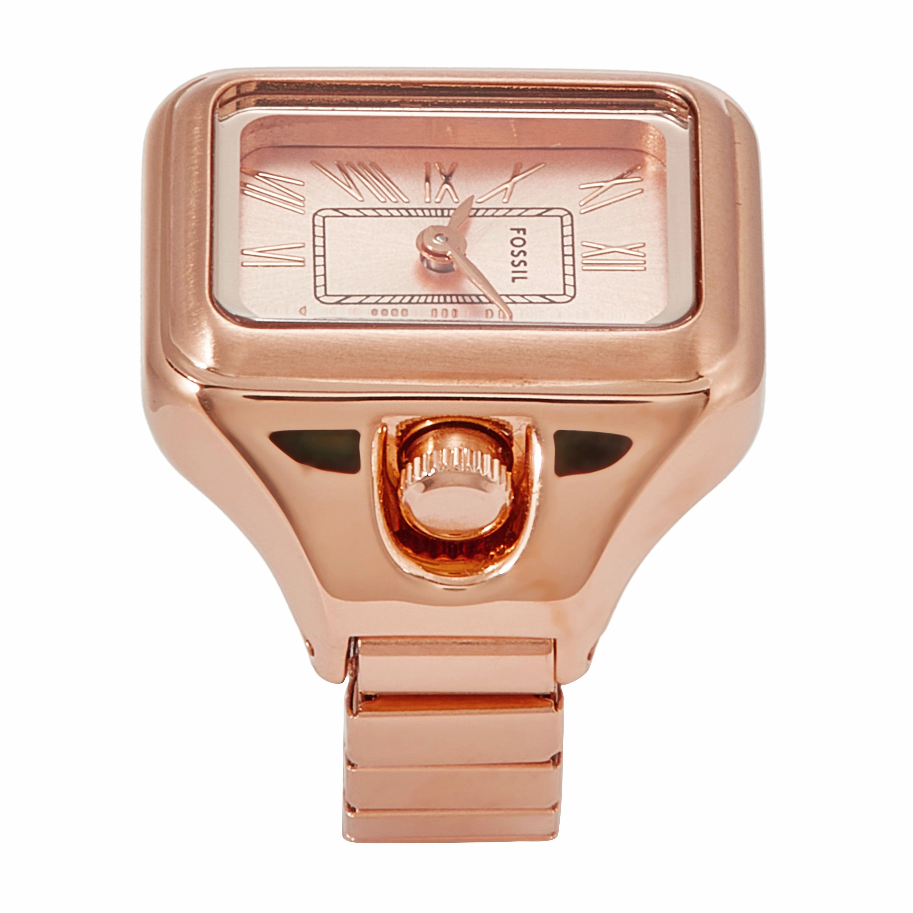 Fossil Raquel Elegance in Rose Gold - Stainless Steel Two-Hand Watch Ring ES5345