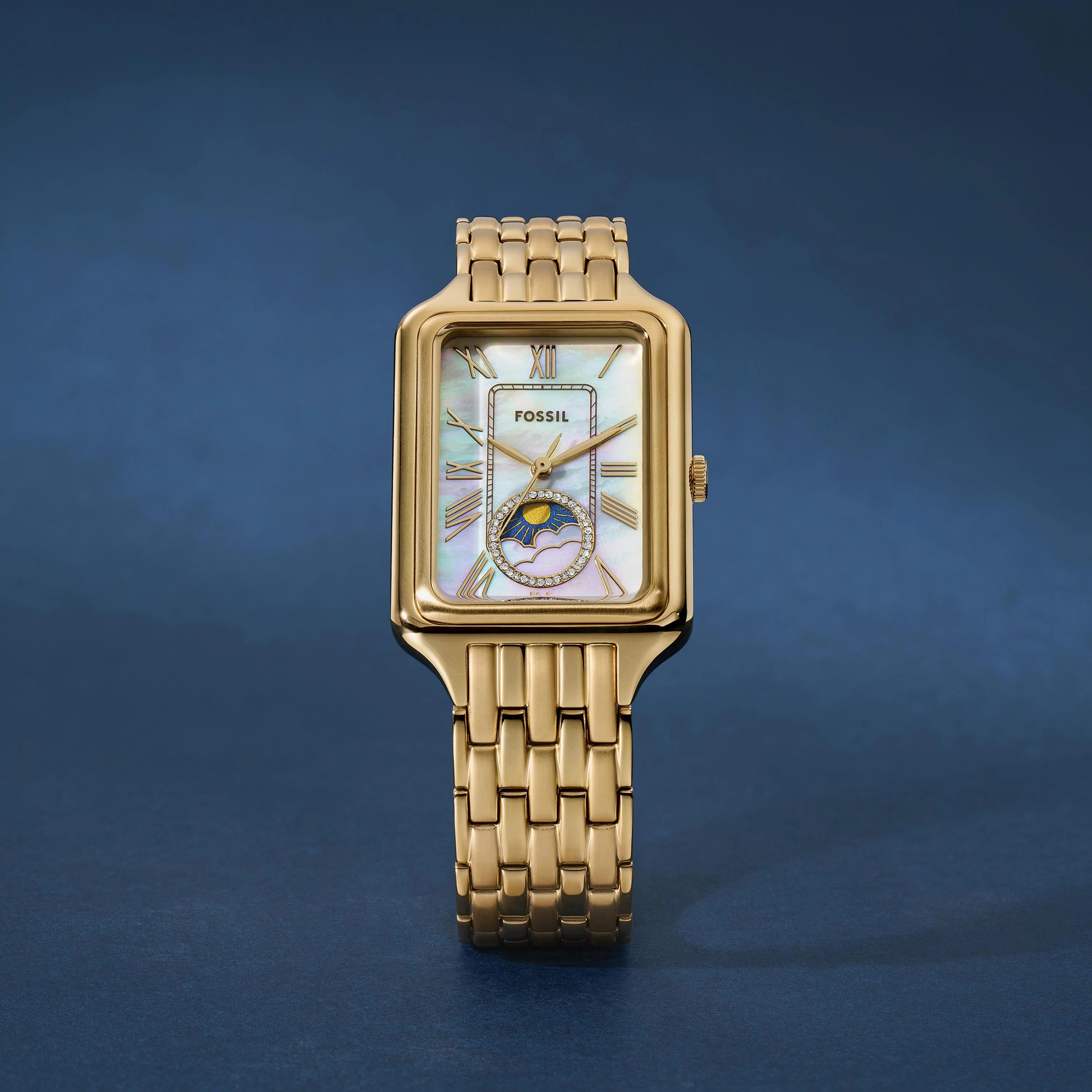 Fossil Raquel Sun Moon Multifunction Gold Stainless Steel Watch ES5398