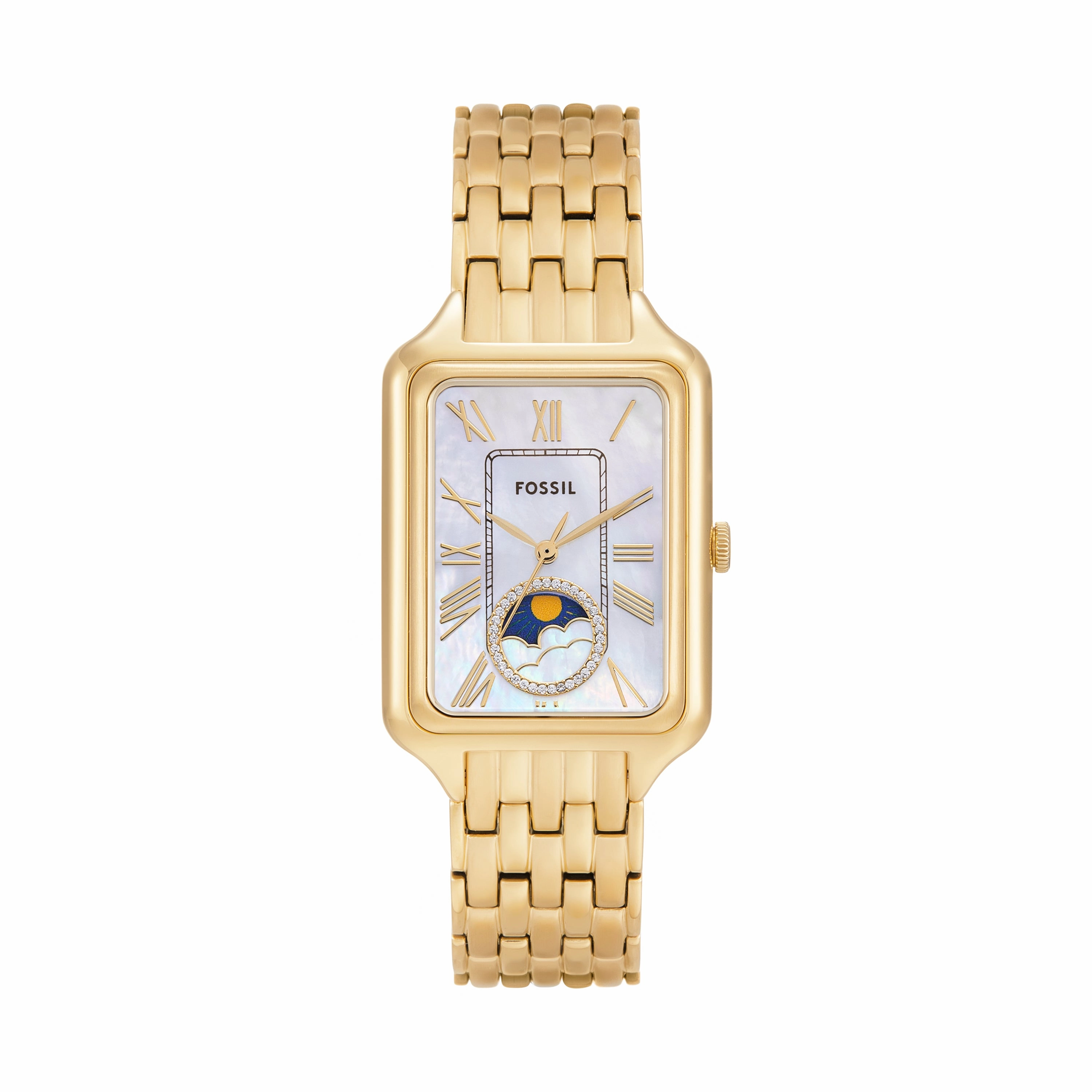 Fossil Raquel Sun Moon Multifunction Gold Stainless Steel Watch ES5398