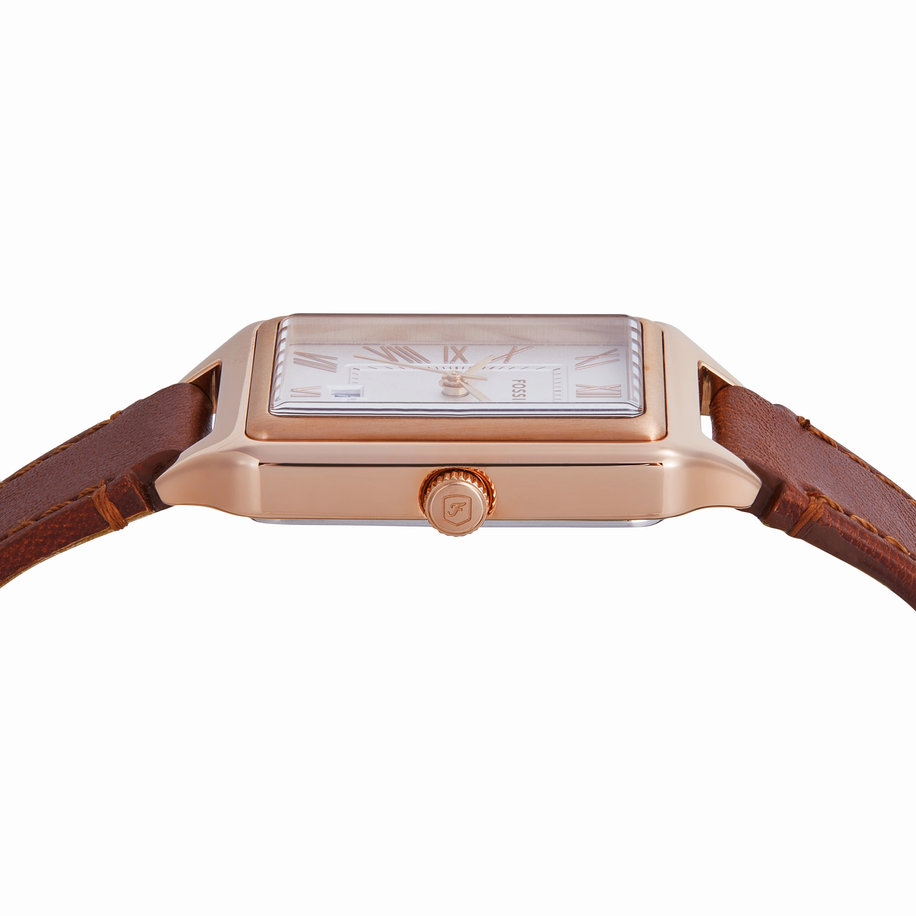 Fossil Raquel Three-Hand Brown Leather Watch and Bracelet Set ES5377SET