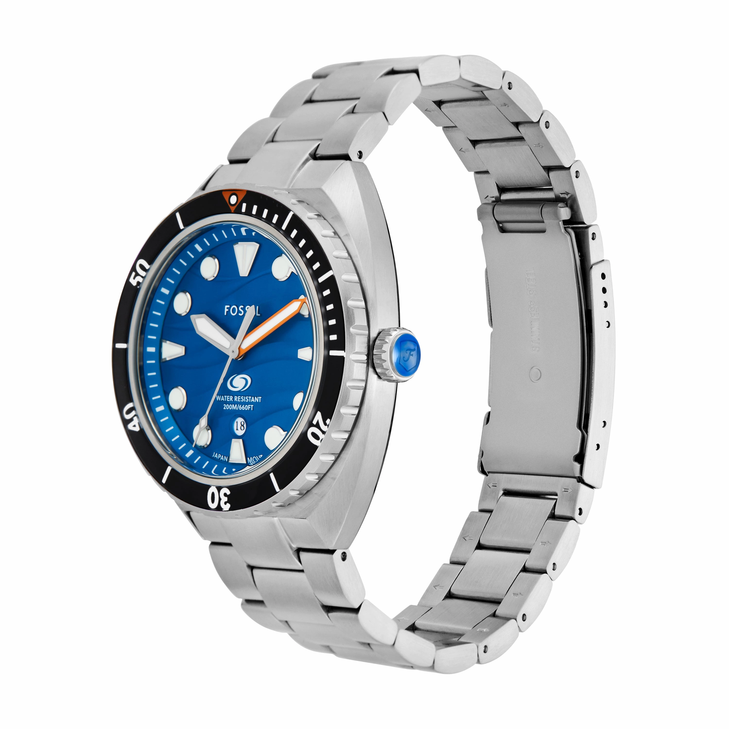 Fossil Stylish and Functional Fossil Breaker Stainless Steel Date Watch FS6064
