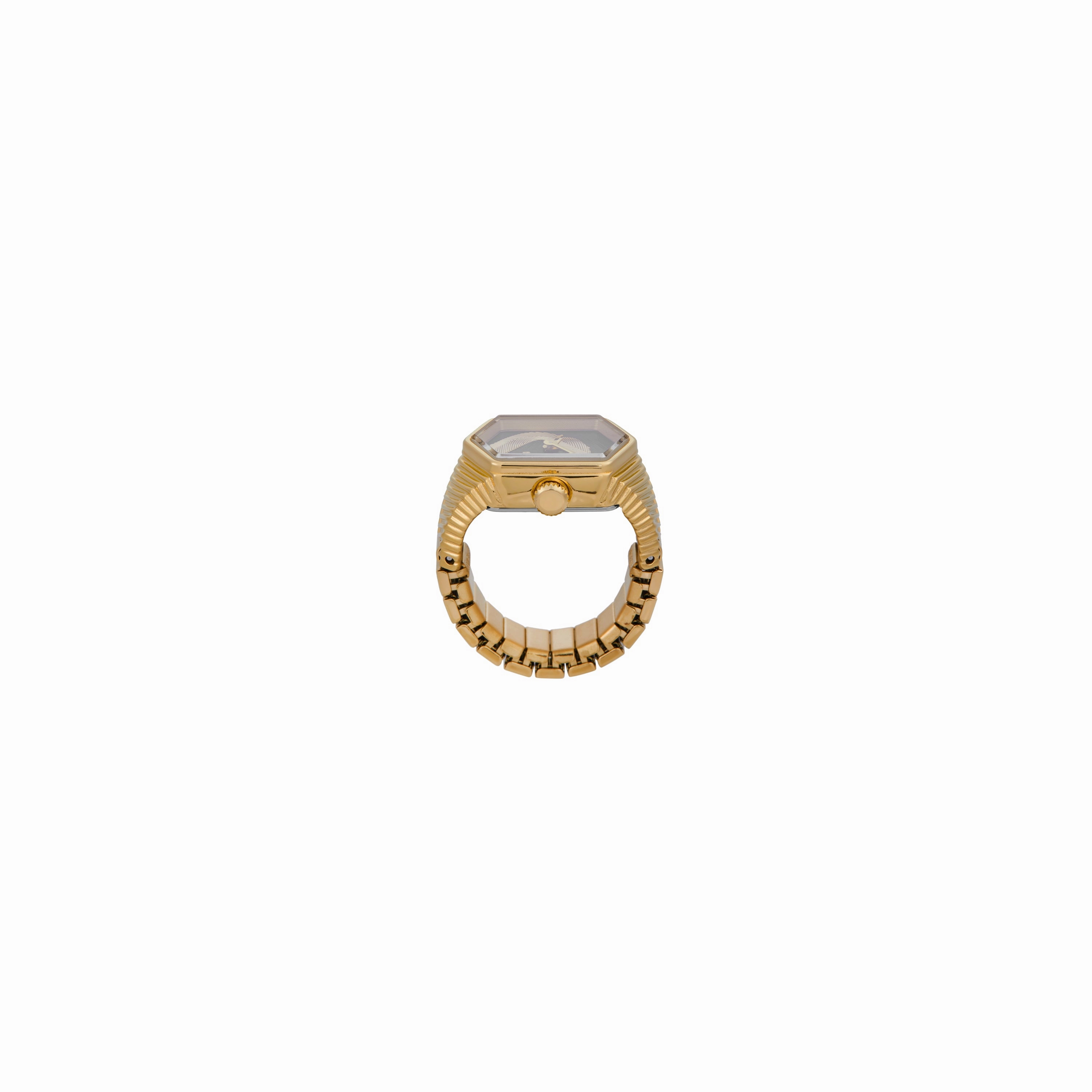 Fossil Two-Hand Gold Stainless Steel Ring Watch ES5382
