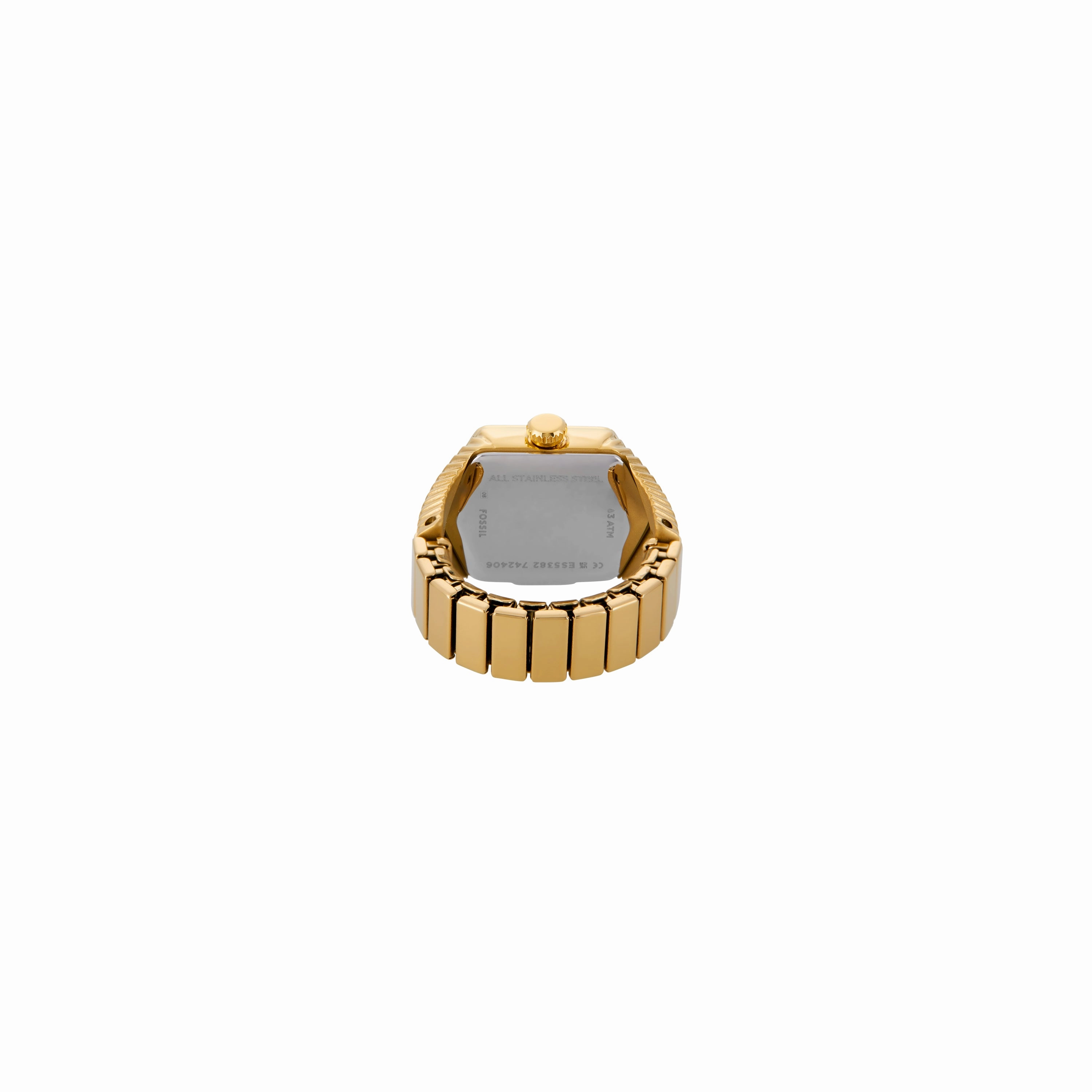 Fossil Two-Hand Gold Stainless Steel Ring Watch ES5382