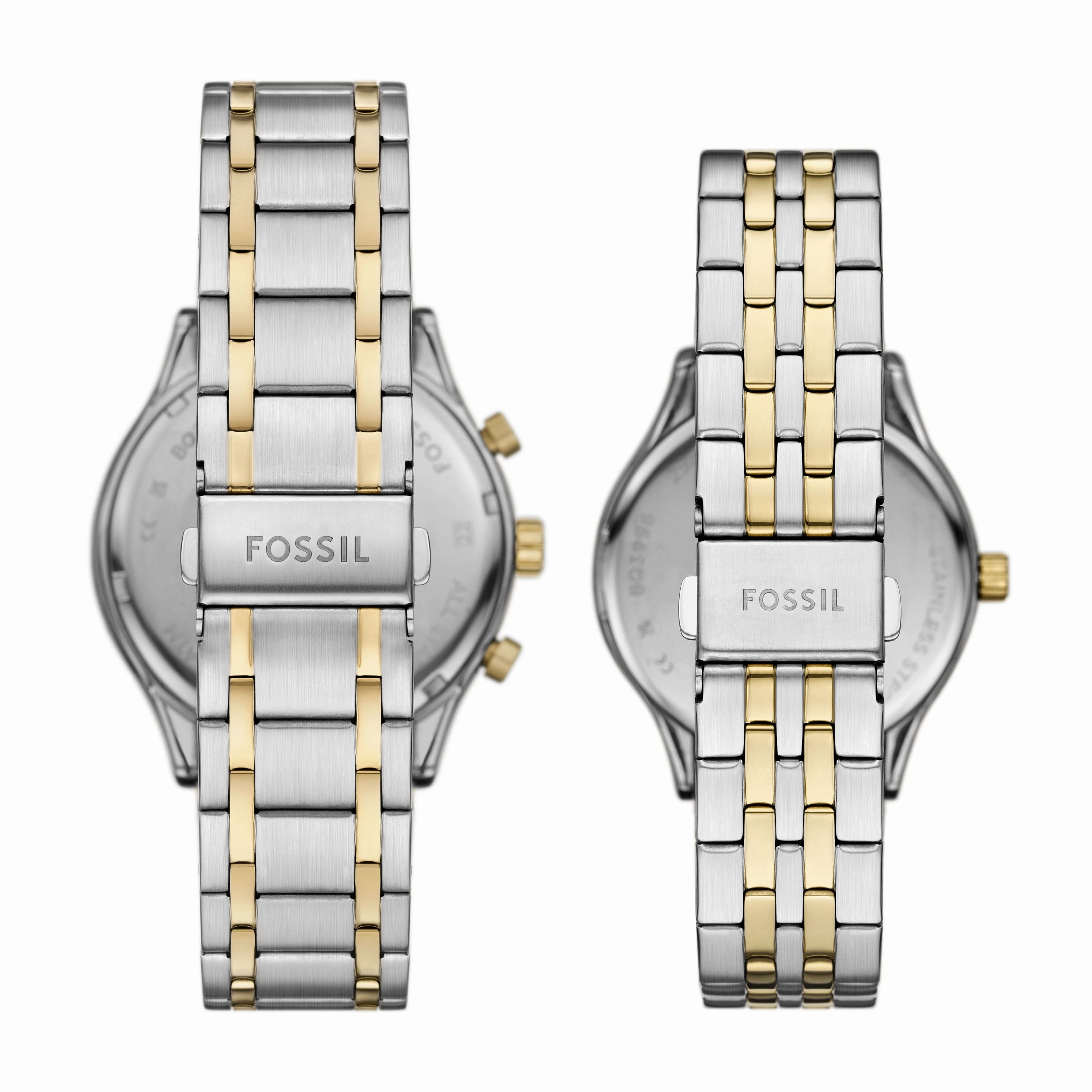 Fossil Unisex Fenmore Multifunction, Two-Tone Stainless Steel Watch Set
