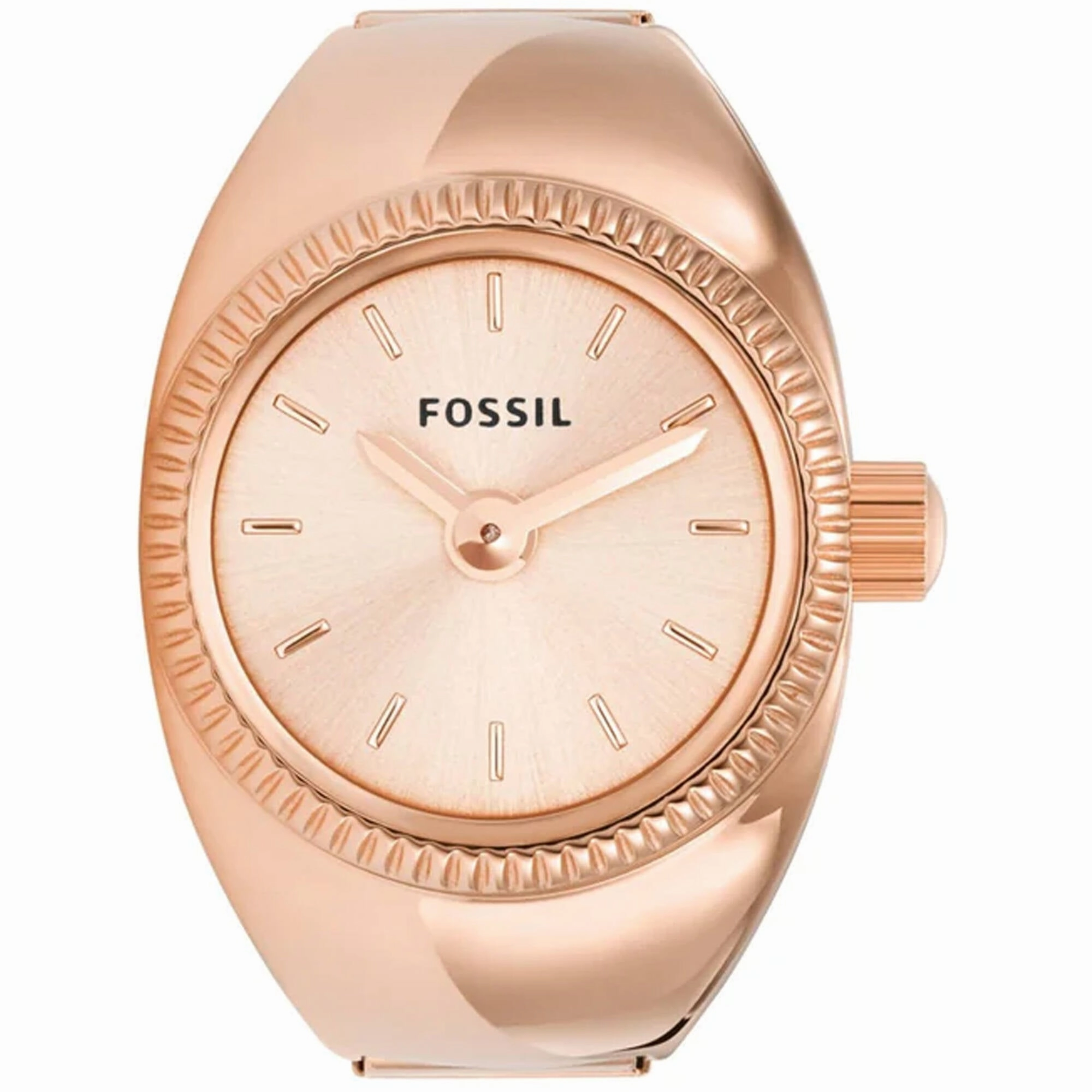 Fossil Women's Ring Watch - Quartz Rose Gold Dial Stainless Steel Band | ES5247