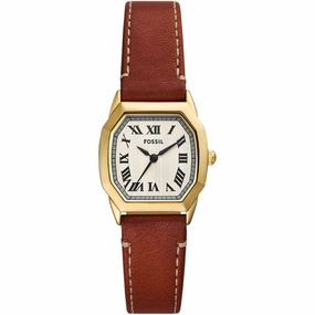 Fossil Women's Watch - Harlow Quartz SS Case Beige Dial Brown Leather Strap | ES5364