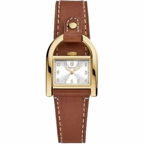 Fossil Women's Watch - Harwell Quartz Silver Tone Dial Brown Leather Strap | ES5264