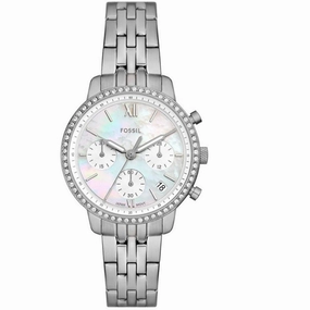 Fossil Women's Watch - Neutra Quartz Chronograph White Dial Silver Bracelet | ES5357