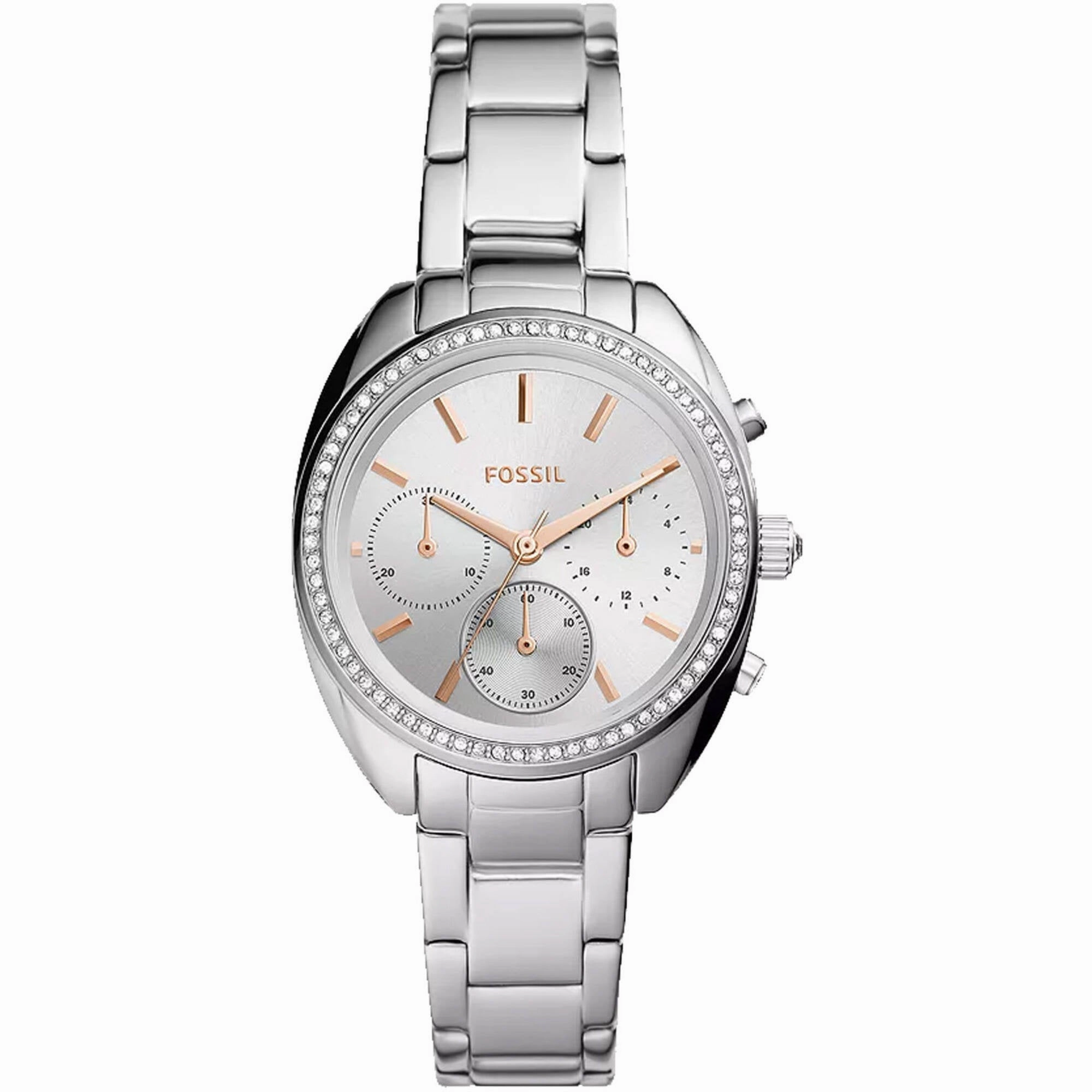 Fossil Women's Watch - Vale Quartz Silver Dial Stainless Steel Bracelet | BQ3657