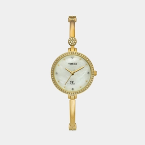 Fria Women's Mother Of Pearl Analog Brass Watch TWEL18401