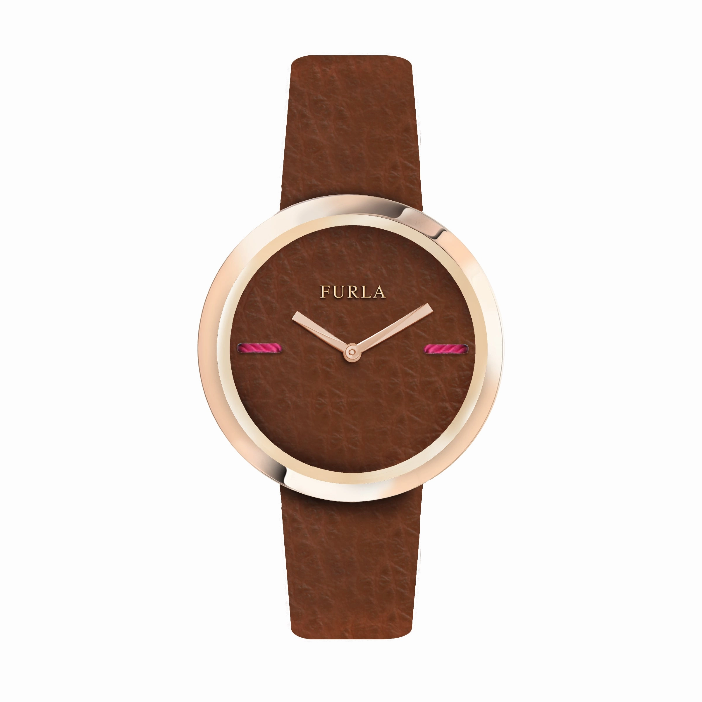 Furla Women's My Piper Brown Dial Calfskin Leather Watch