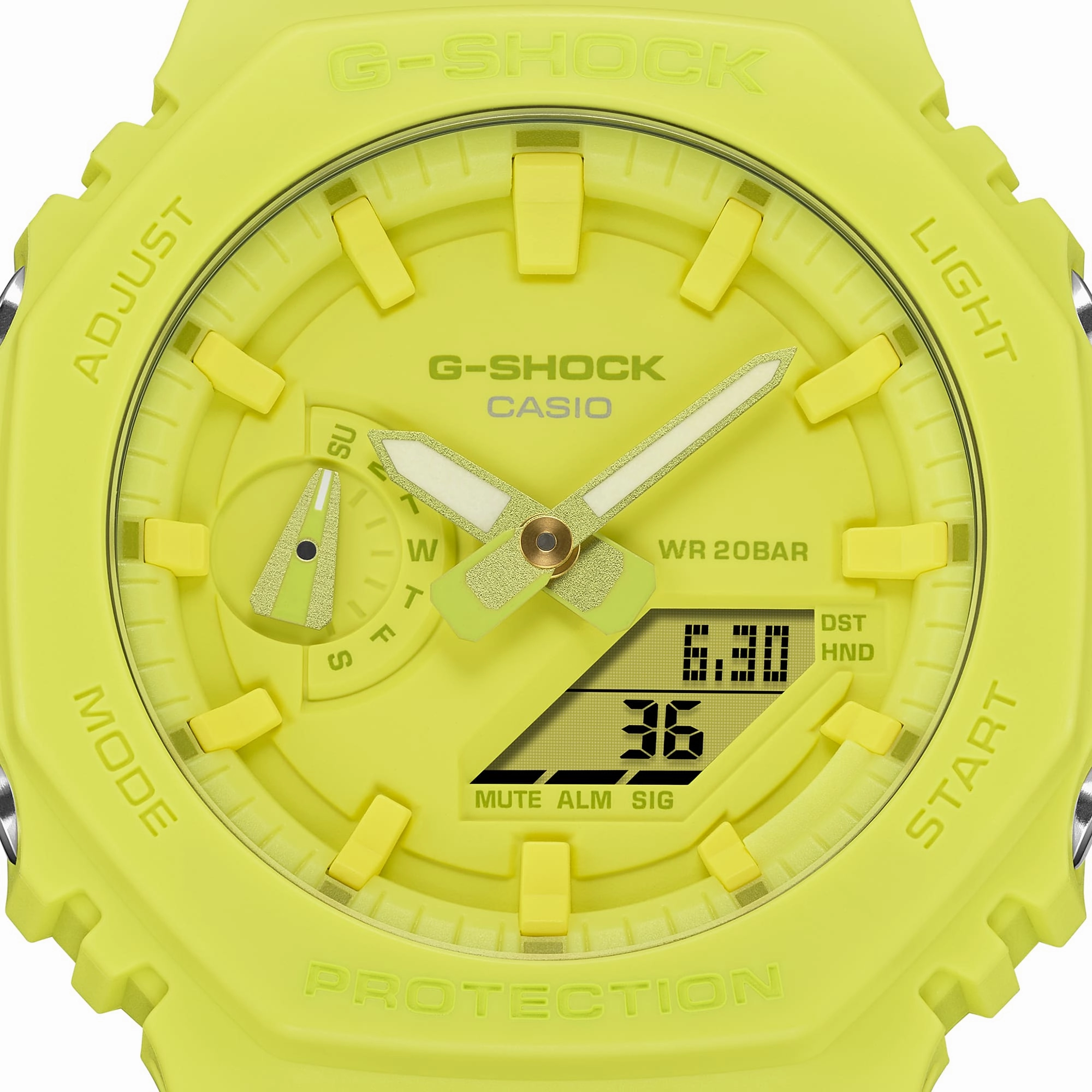 G-Shock Analog Digital DUO Gradation Yellow Resin Band Watch GA2100-9A9