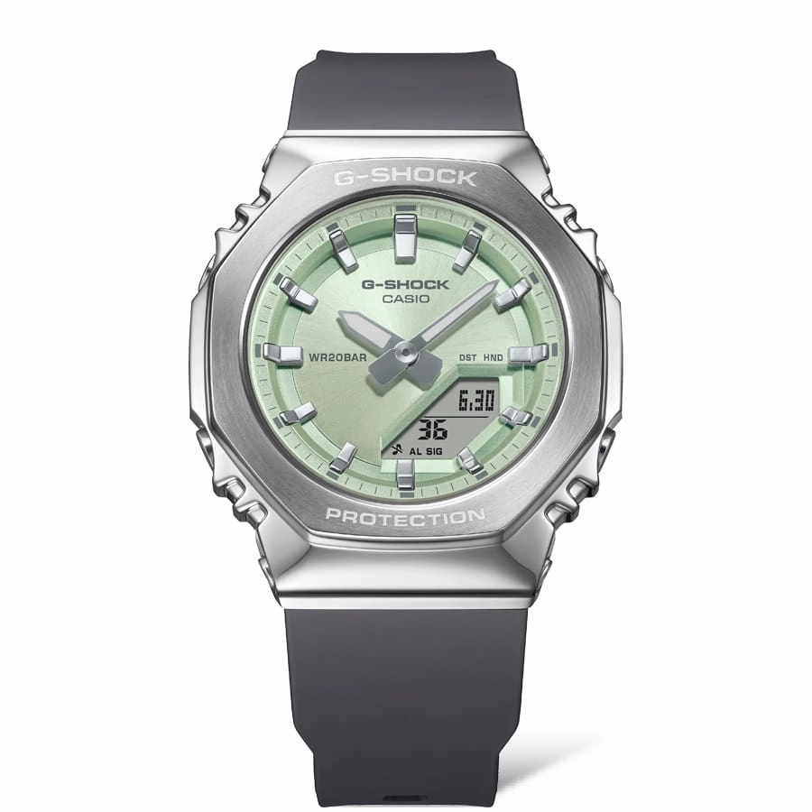 G-Shock Analog Digital Green Dial Grey Resin Band Watch GMS2110-3A