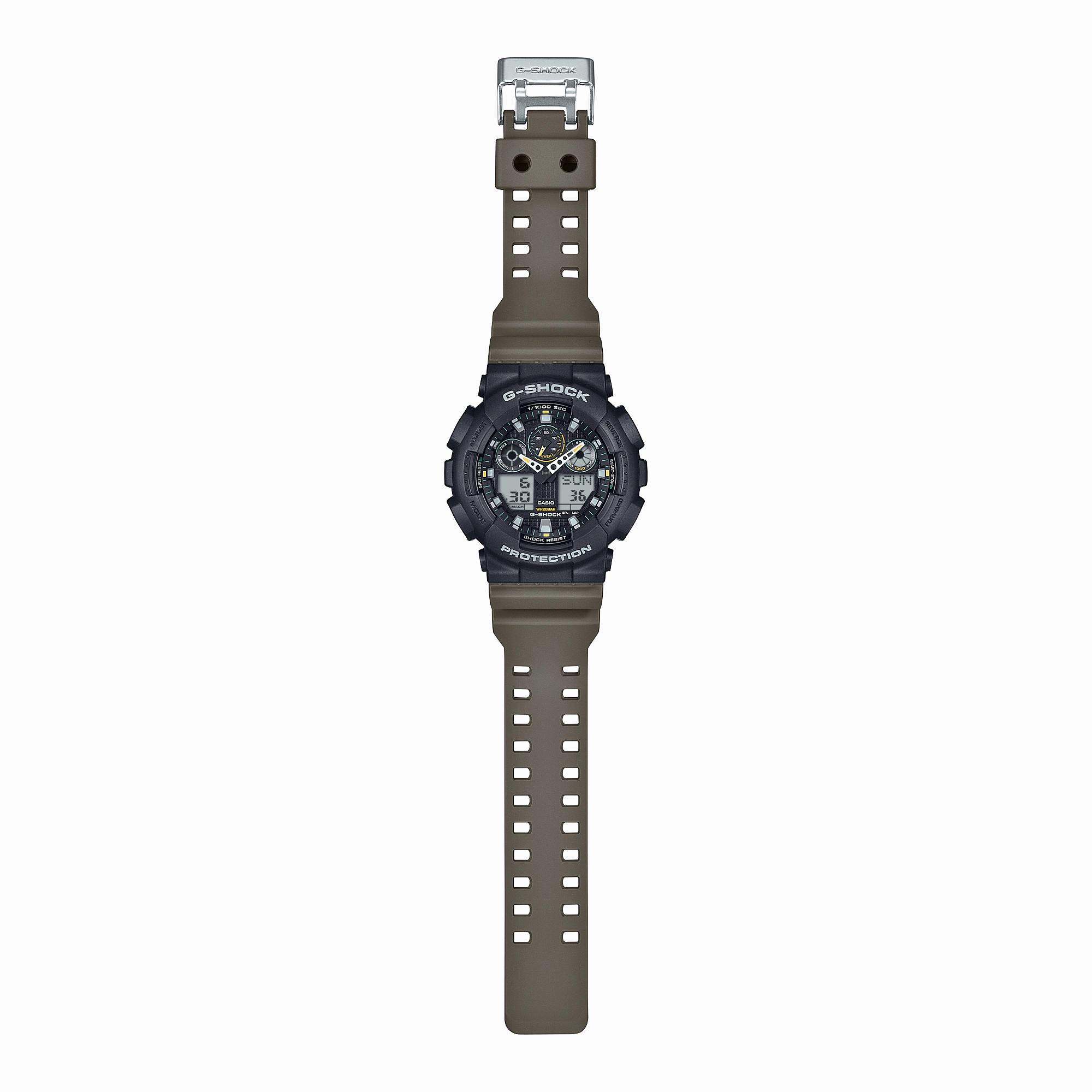 G-Shock Analog Digital Two-Tone Utility Colour Resin Band Watch GA100TU-1A3