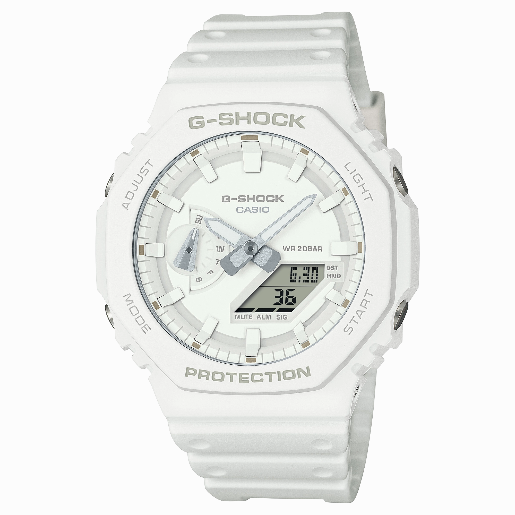 G-Shock CasiOak All White Watch GA2100-7A7