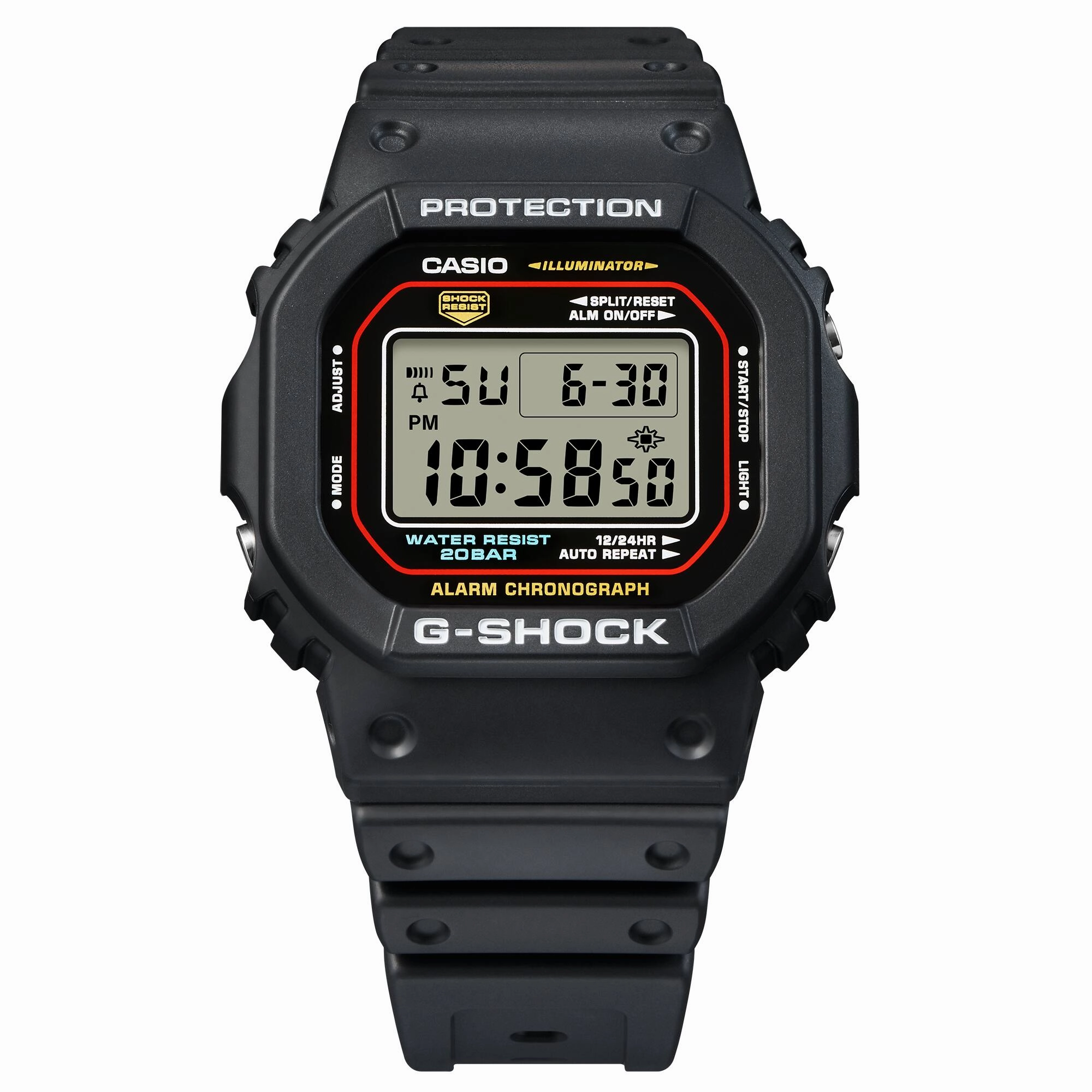 G-Shock Digital Grey Dial Black Resin Band Watch DW5600RL-1D