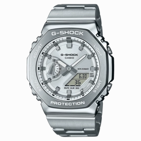 G-Shock G-Steel 2100 Series Silver Dial Stainless Steel Watch GM-2110D-7A