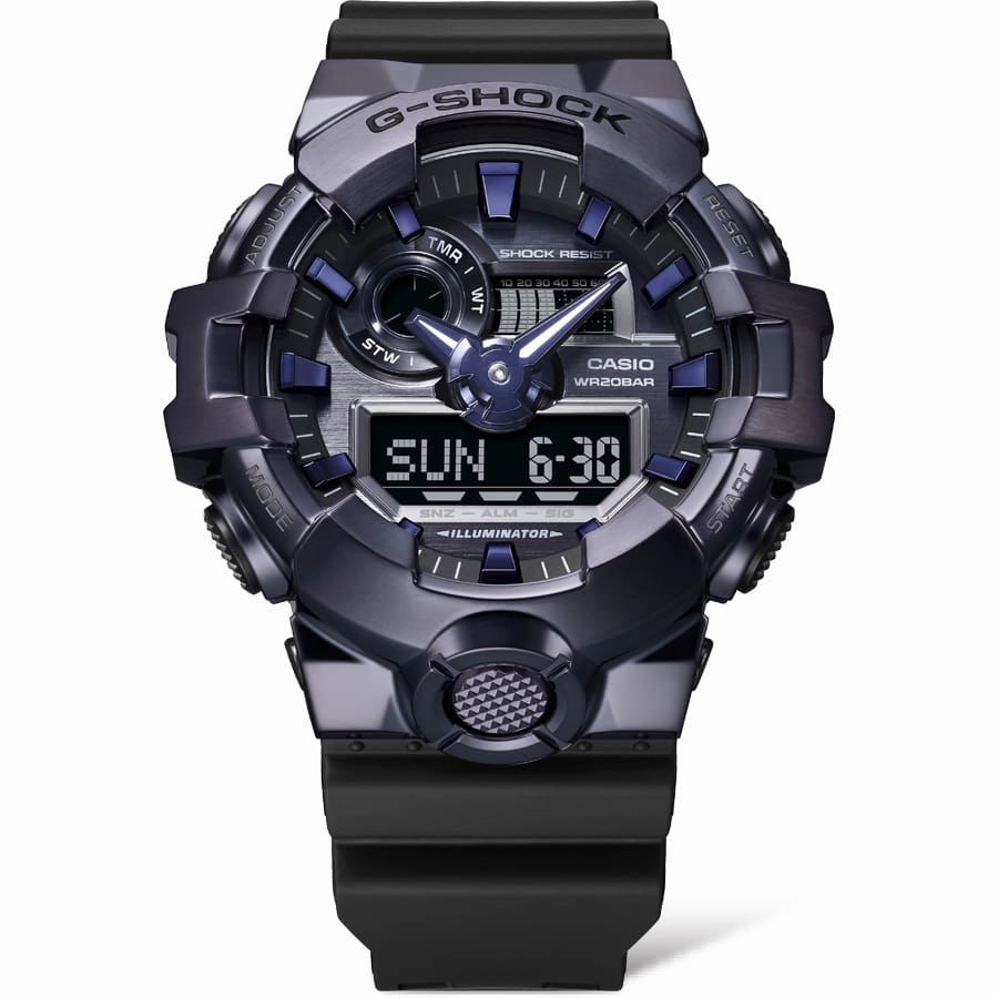 G-Shock G-Steel Purple Dial Black Resin Band Watch GM700P-6A