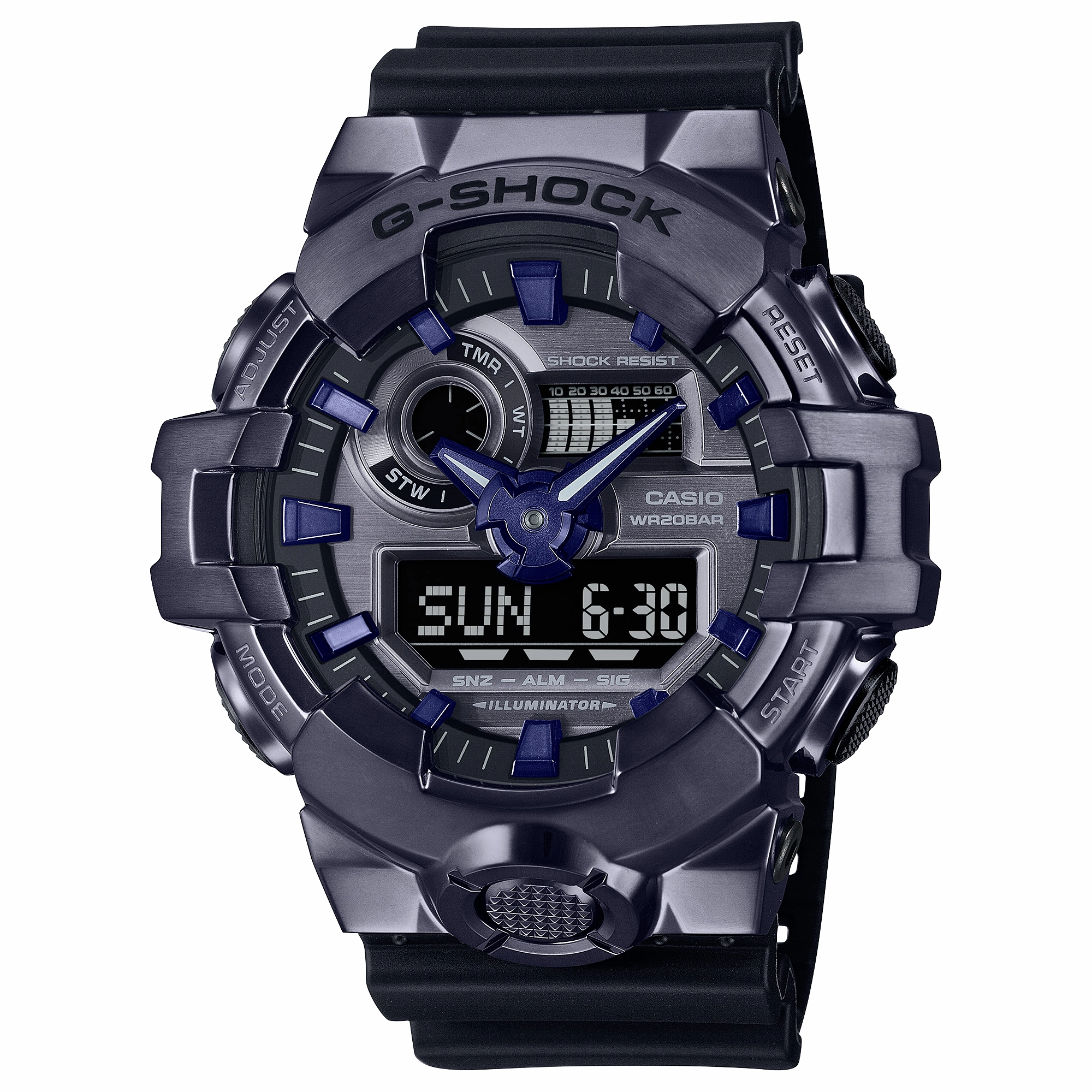 G-Shock G-Steel Purple Dial Black Resin Band Watch GM700P-6A