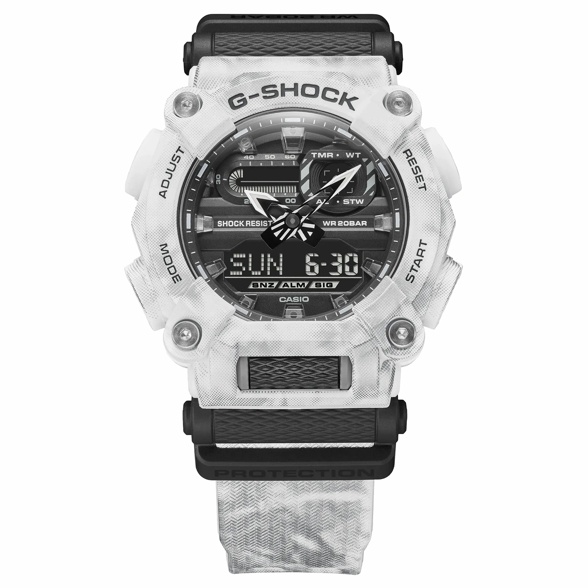 G-Shock Grunge Snow Camouflage with White Strap Watch GA900GC-7A