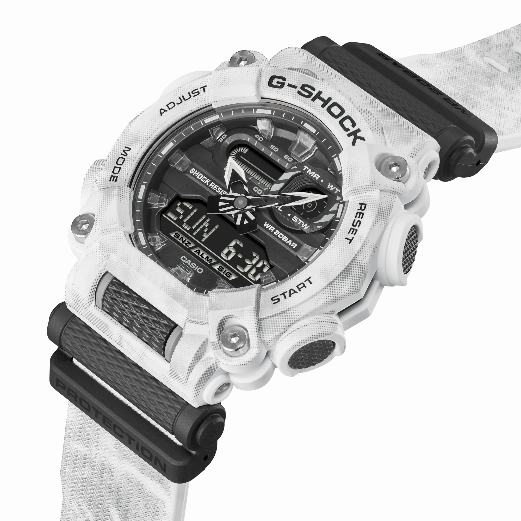 G-Shock Grunge Snow Camouflage with White Strap Watch GA900GC-7A