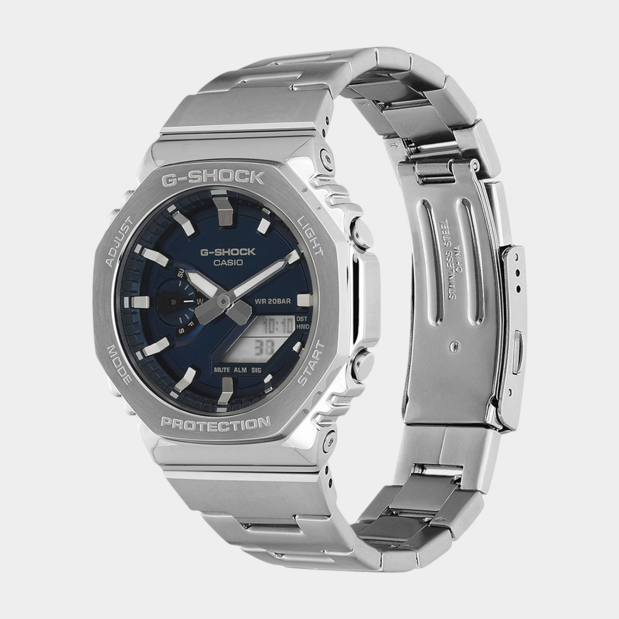 G-Shock Men Quartz Blue Dial Analog-Digital Stainless Steel Watch GM-2110D-2BDR G1614