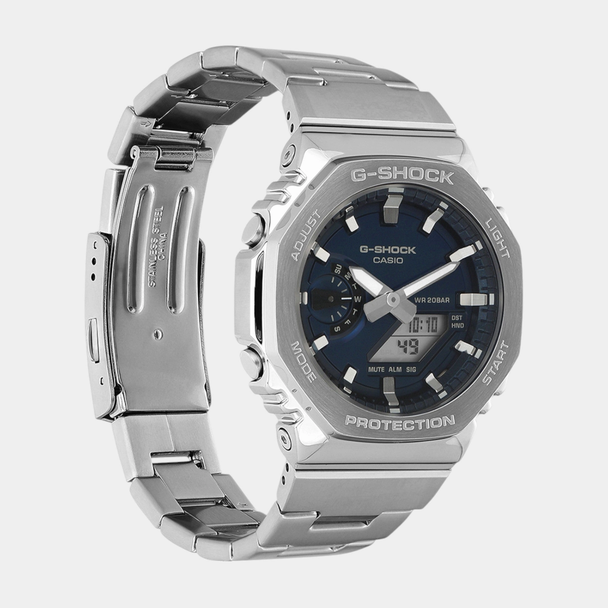 G-Shock Men Quartz Blue Dial Analog-Digital Stainless Steel Watch GM-2110D-2BDR G1614