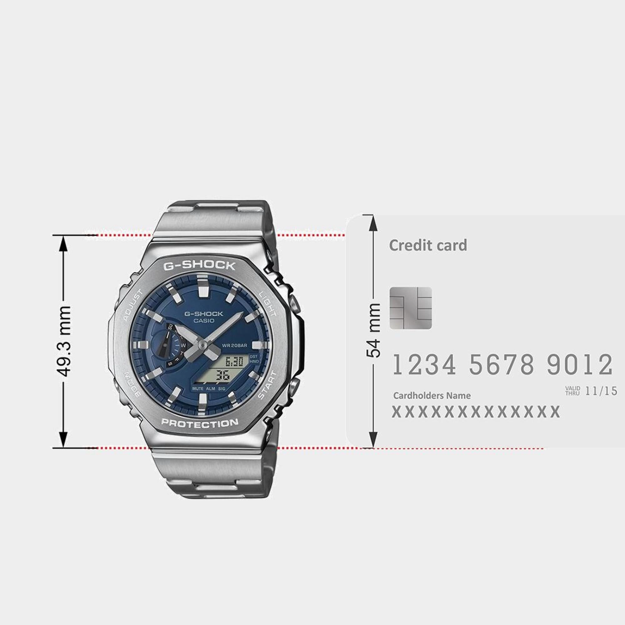 G-Shock Men Quartz Blue Dial Analog-Digital Stainless Steel Watch GM-2110D-2BDR G1614