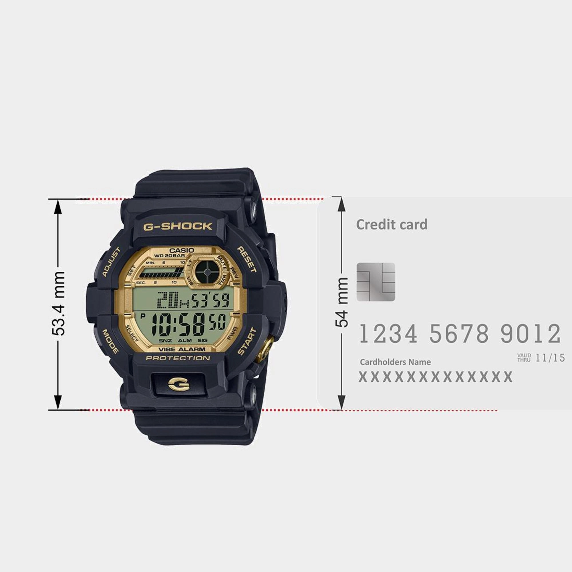 G-Shock Men Quartz Gold Dial Digital Resin Watch GD-350GB-1DR G1455