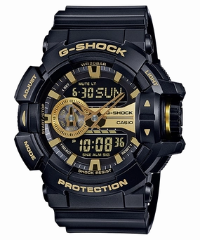 G-Shock Men's Rotary Switch Watch with Special Gold Accents GA400GB-1A9