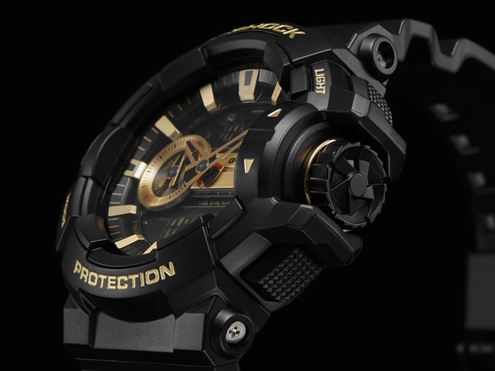 G-Shock Men's Rotary Switch Watch with Special Gold Accents GA400GB-1A9